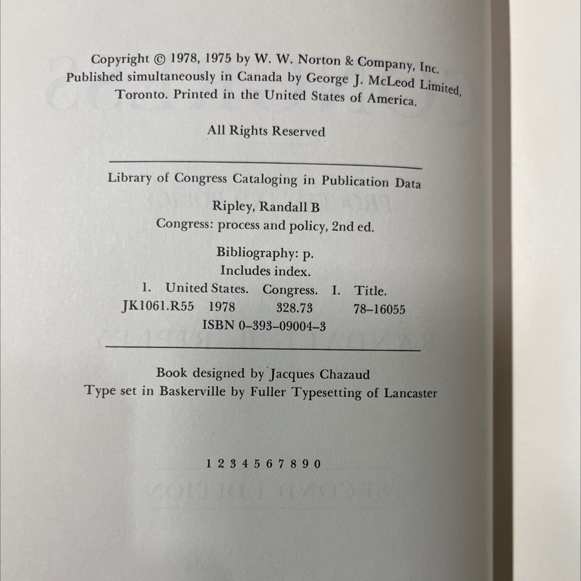 congress process and policy book, by randall b. ripley, 1978 Hardcover image 3