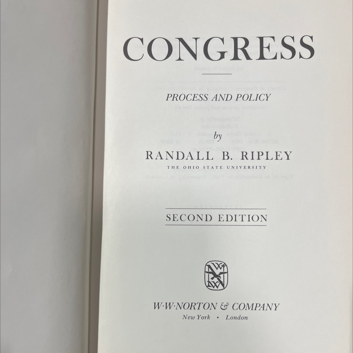 congress process and policy book, by randall b. ripley, 1978 Hardcover image 2
