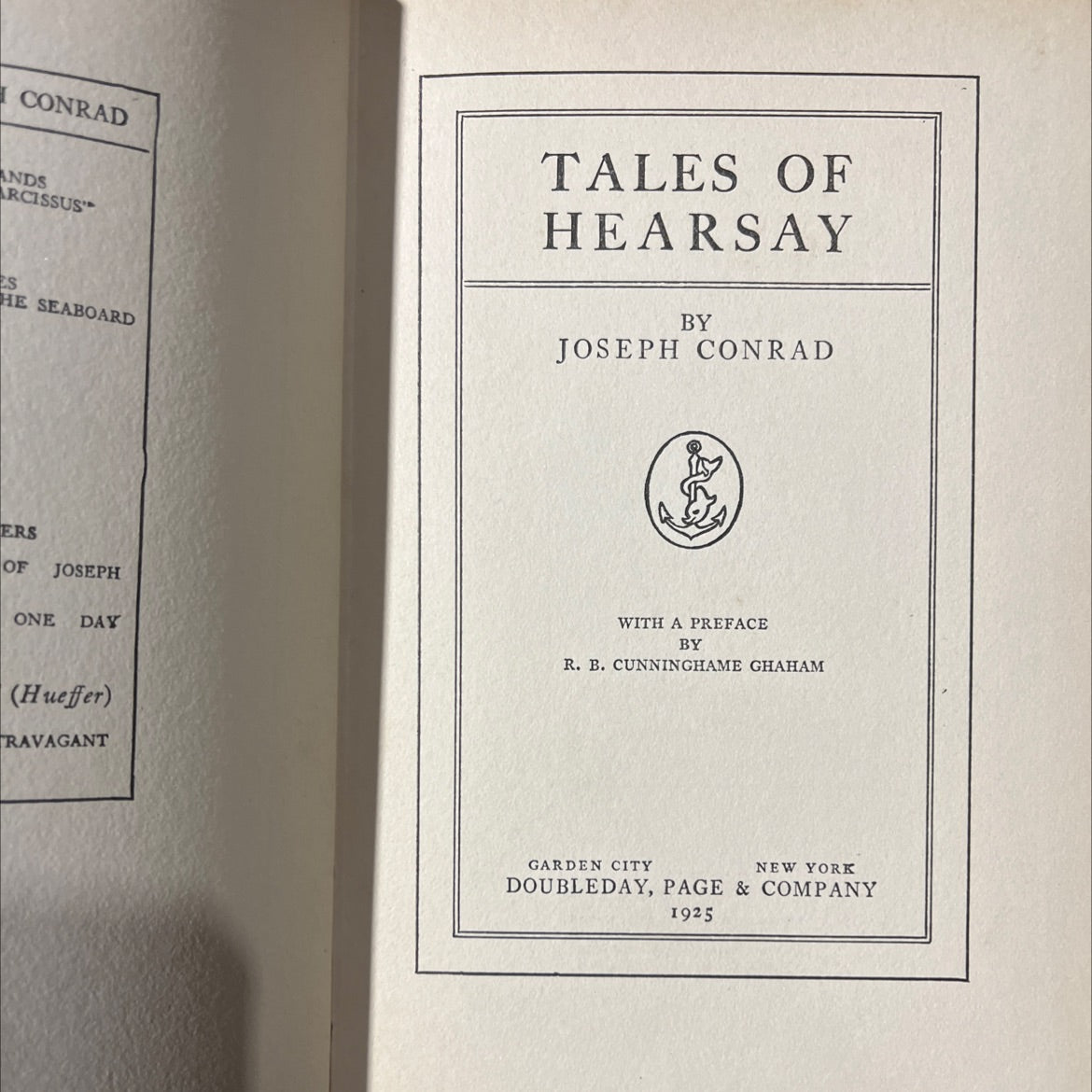 conrad and arcissus tales of hearsay es he seaboard book, by joseph conrad, 1925 Hardcover image 2