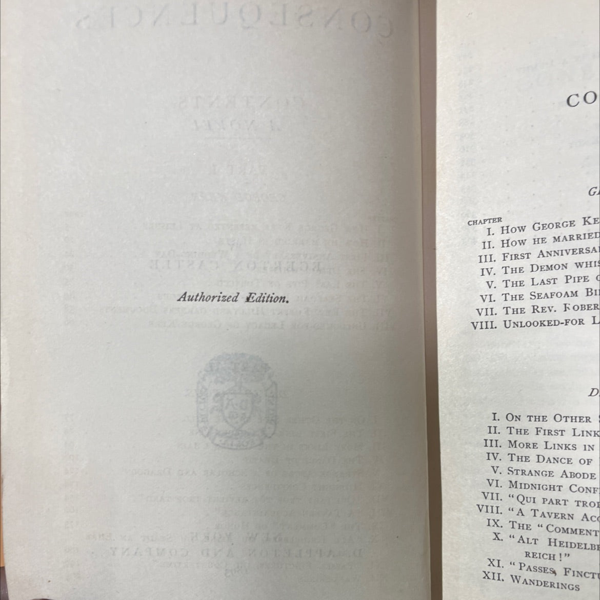 consequences book, by egerton castle, 1893 Hardcover image 3