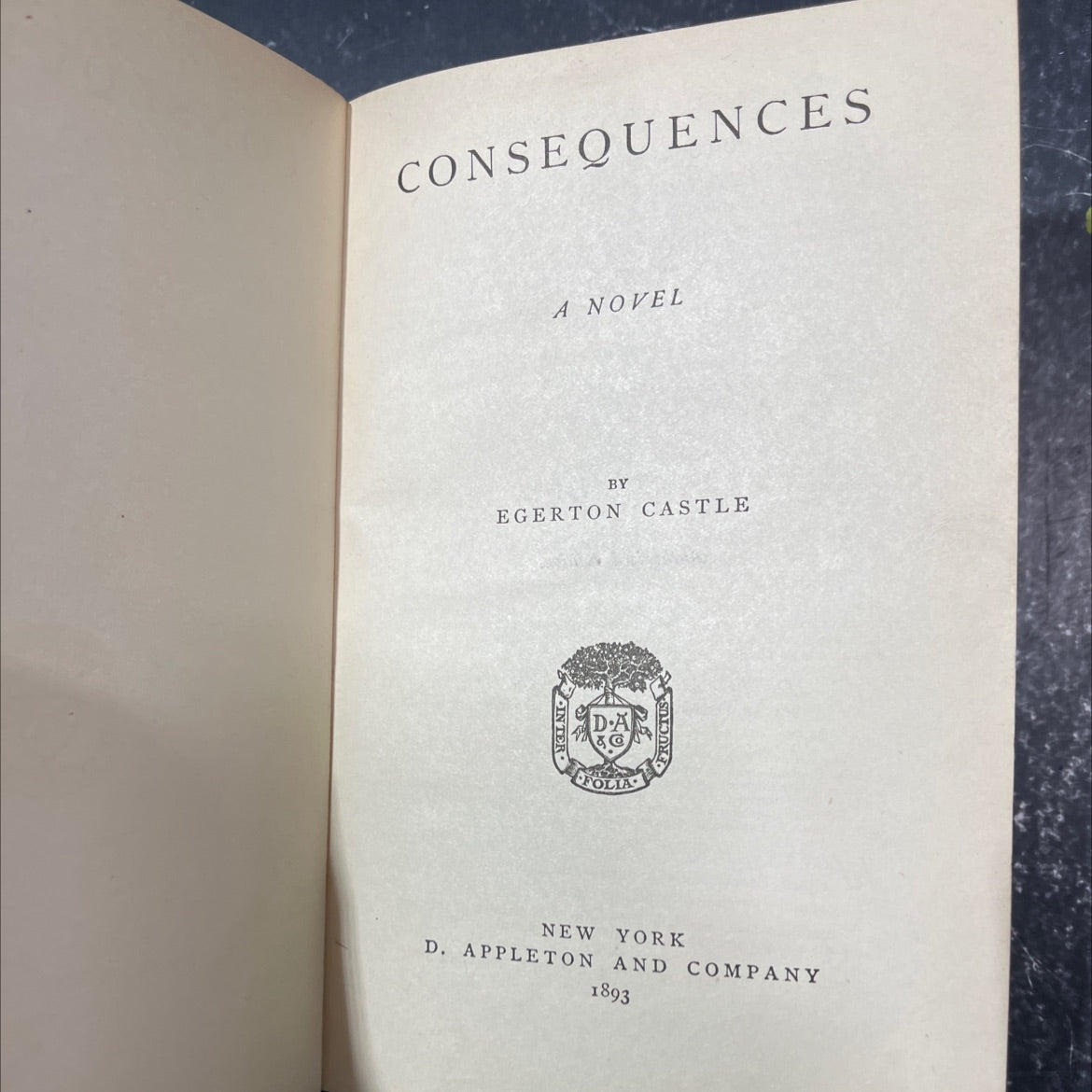 consequences book, by egerton castle, 1893 Hardcover image 2