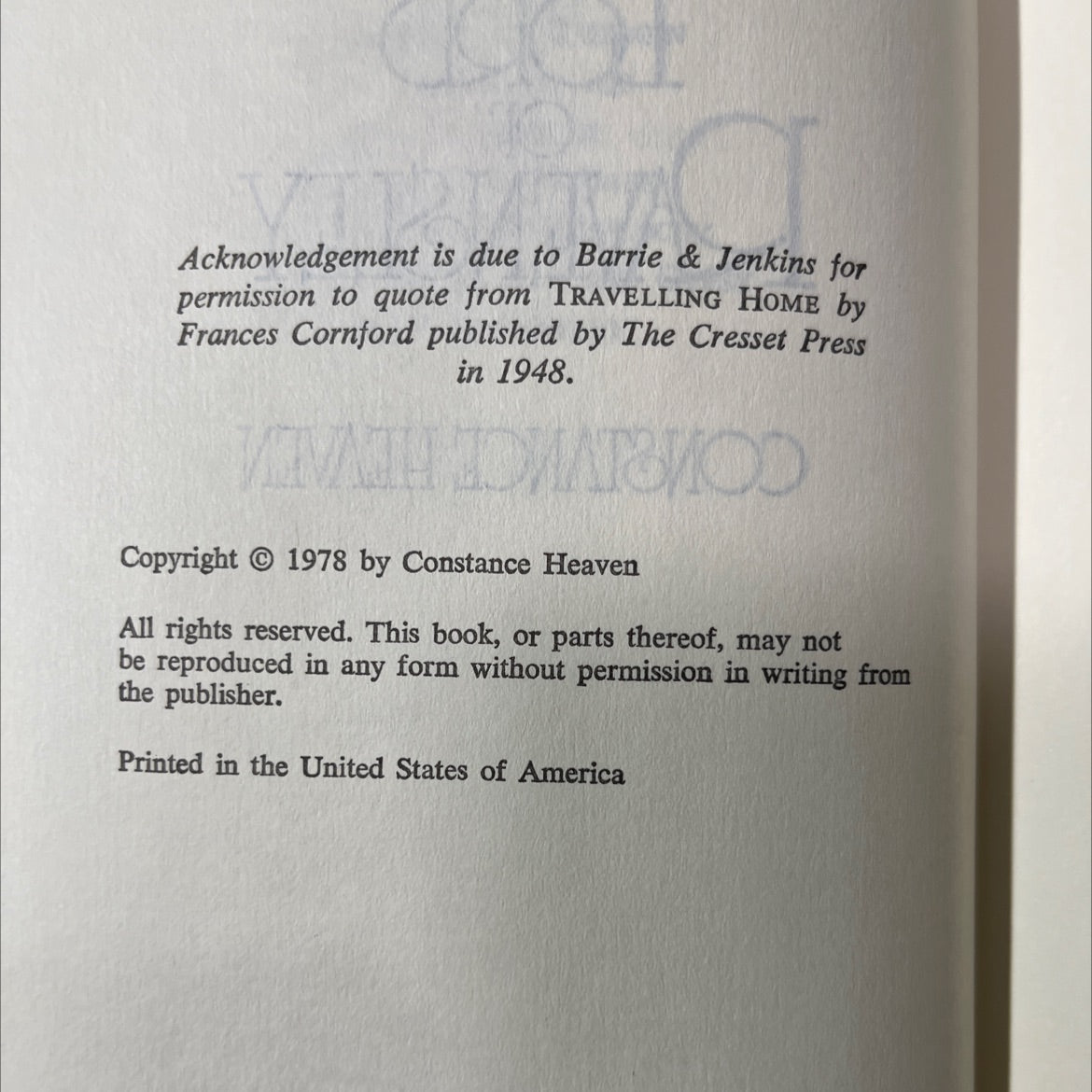 constance heaven book, by constance heaven, 1978 Hardcover image 3