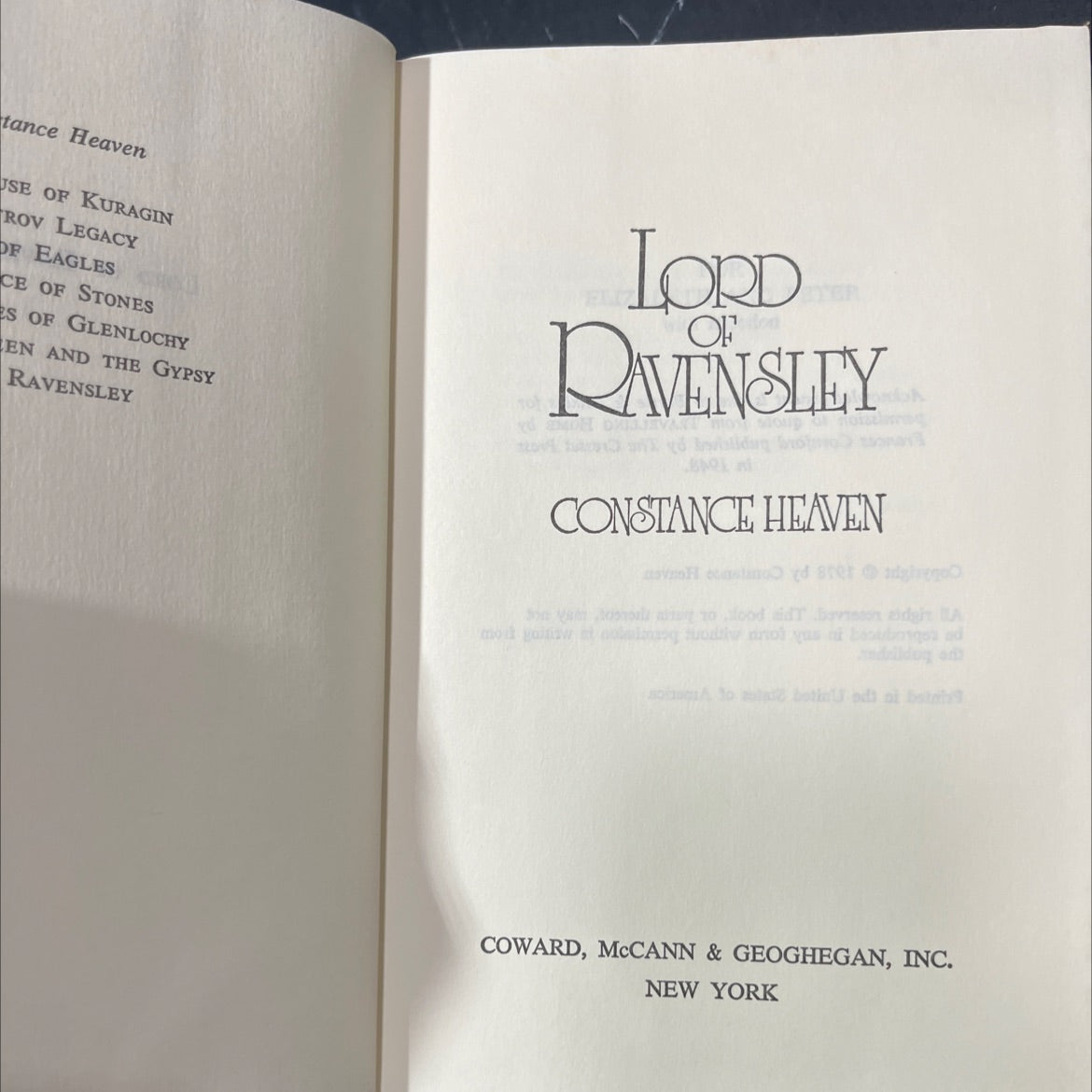 constance heaven book, by constance heaven, 1978 Hardcover image 2