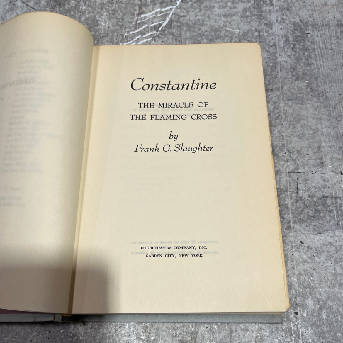 constantine the miracle of the flaming cross book, by frank g. slaughter, 1965 Hardcover image 2