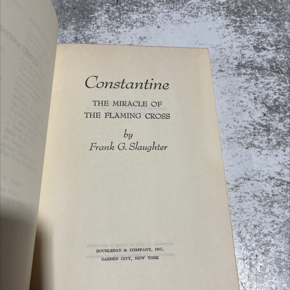 constantine the miracle of the flaming cross book, by frank g. slaughter, 1965 Hardcover image 2