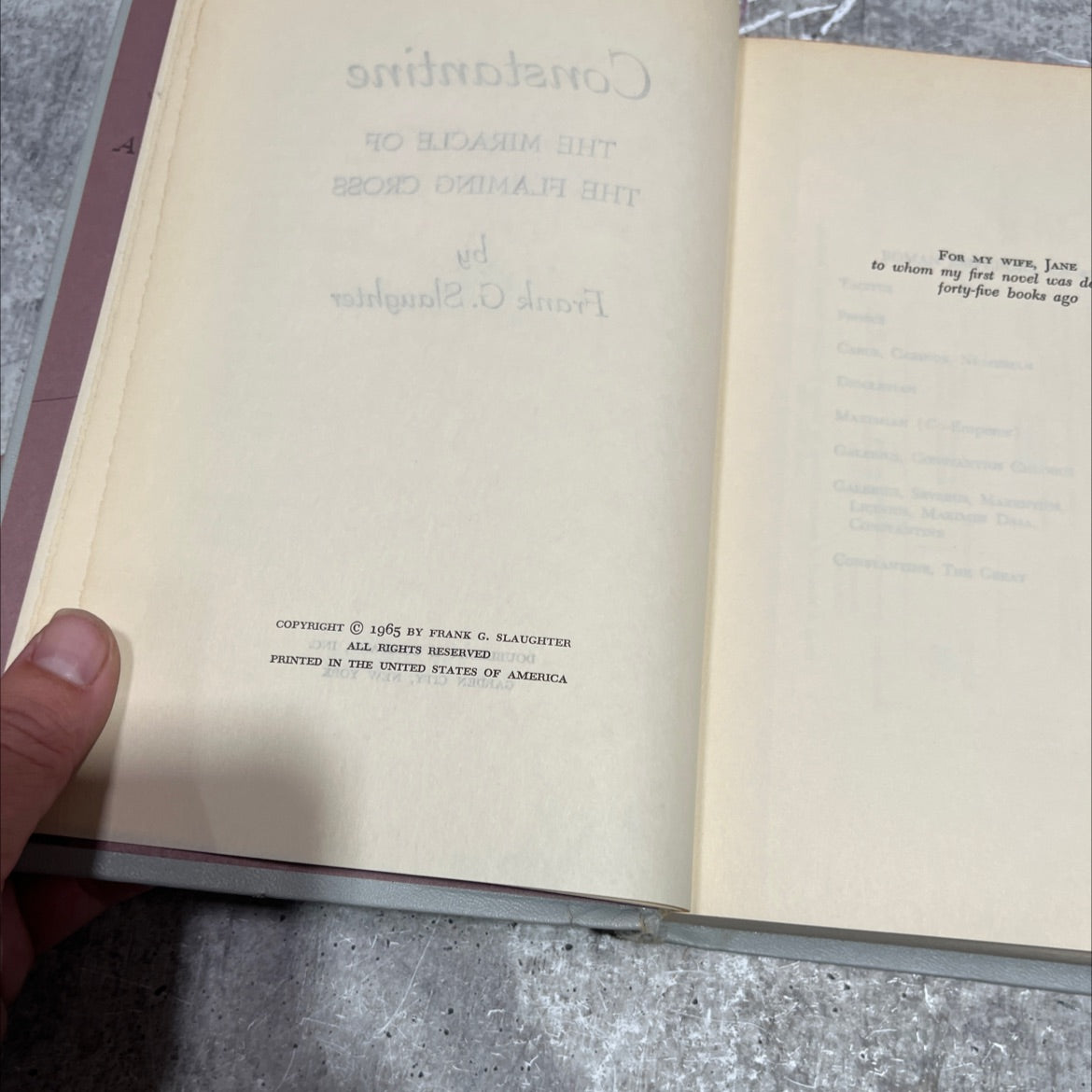 constantine the miracle of the flaming cross book, by frank g. slaughter, 1965 Hardcover image 3