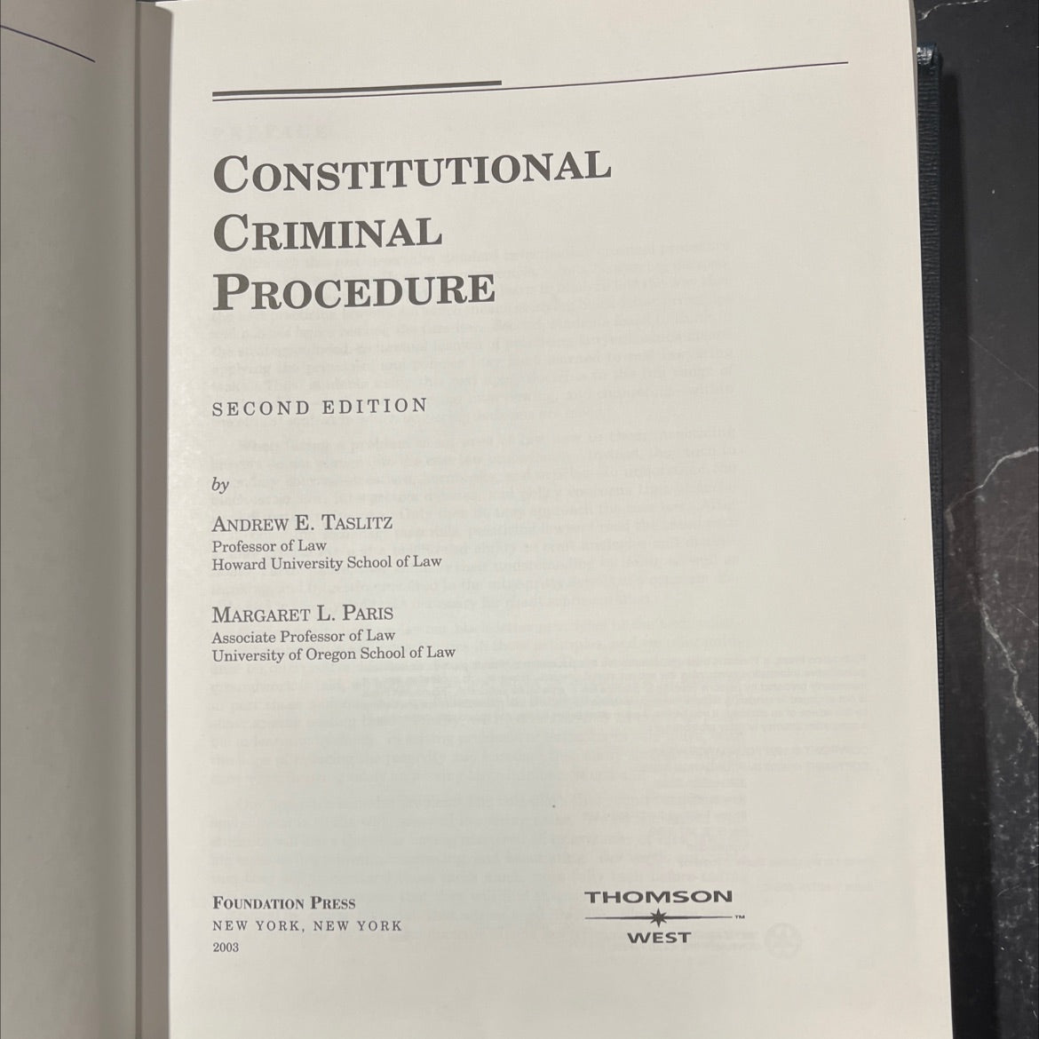 constitutional criminal procedure second edition book, by andrew e. taslitz, margaret l. paris, 2003 Hardcover image 2