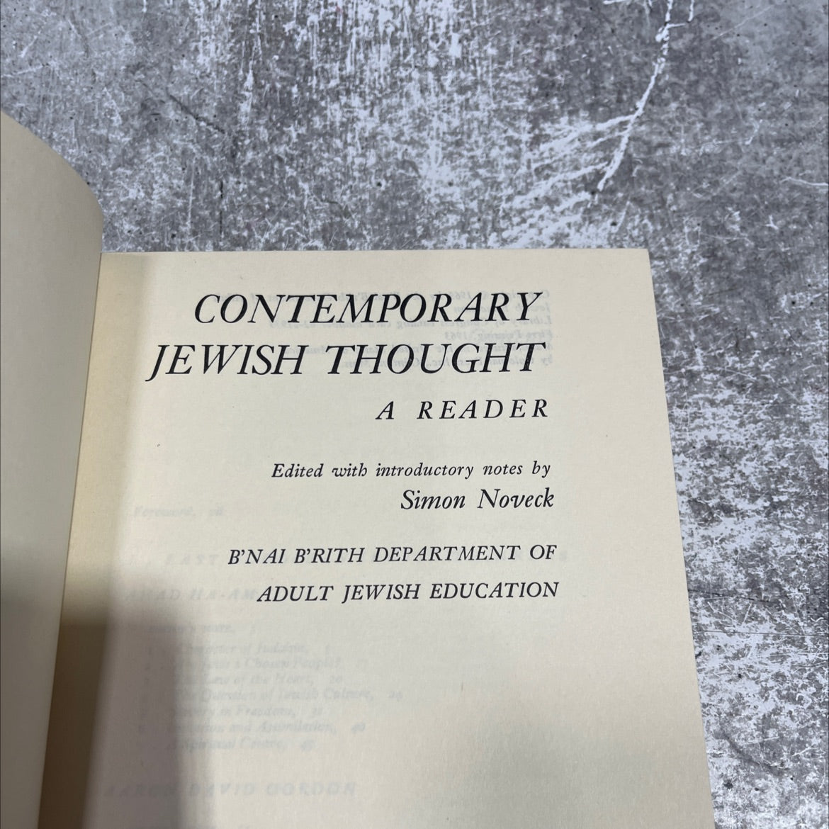 contemporary jewish thought a reader book, by Simon Noveck, 1963 Hardcover image 2
