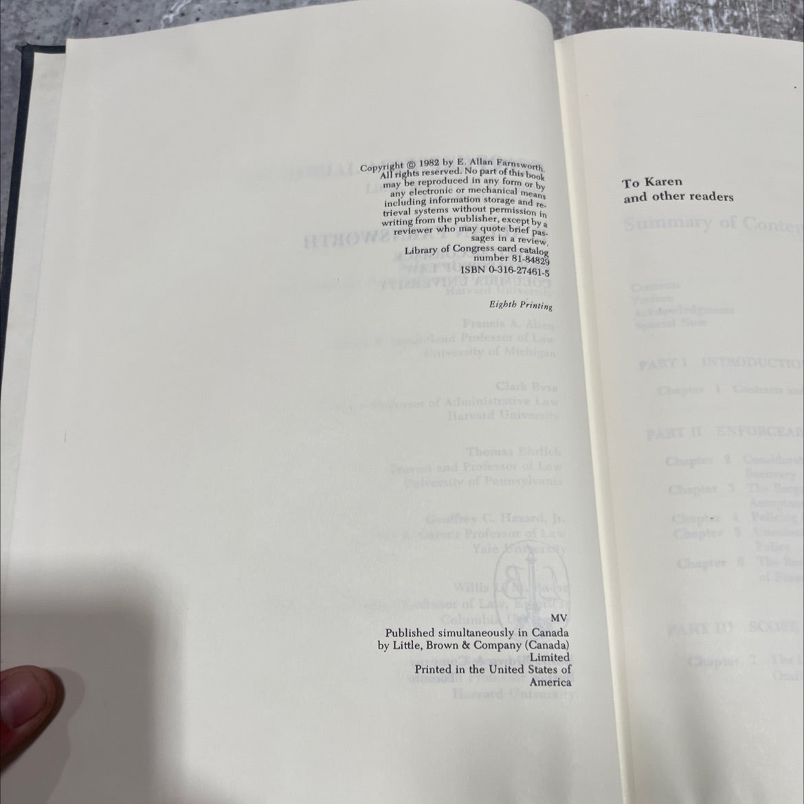 contracts book, by e. allan farnsworth, 1982 Hardcover image 3