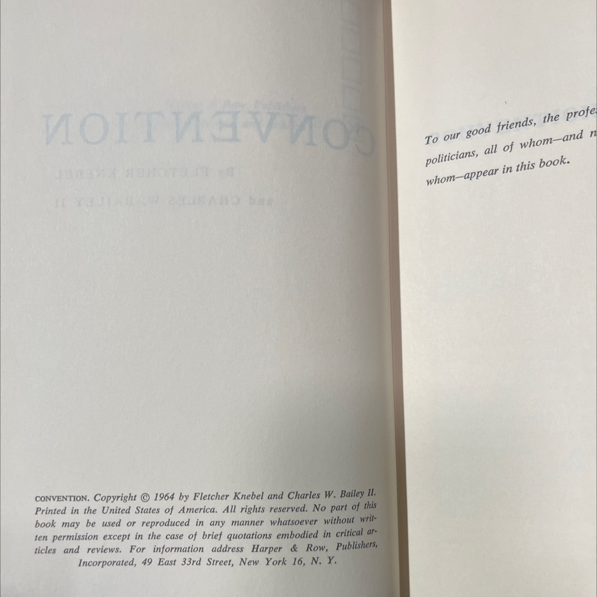 convention book, by fletcher knebel and charles w. bailey ii, 1964 Hardcover image 3