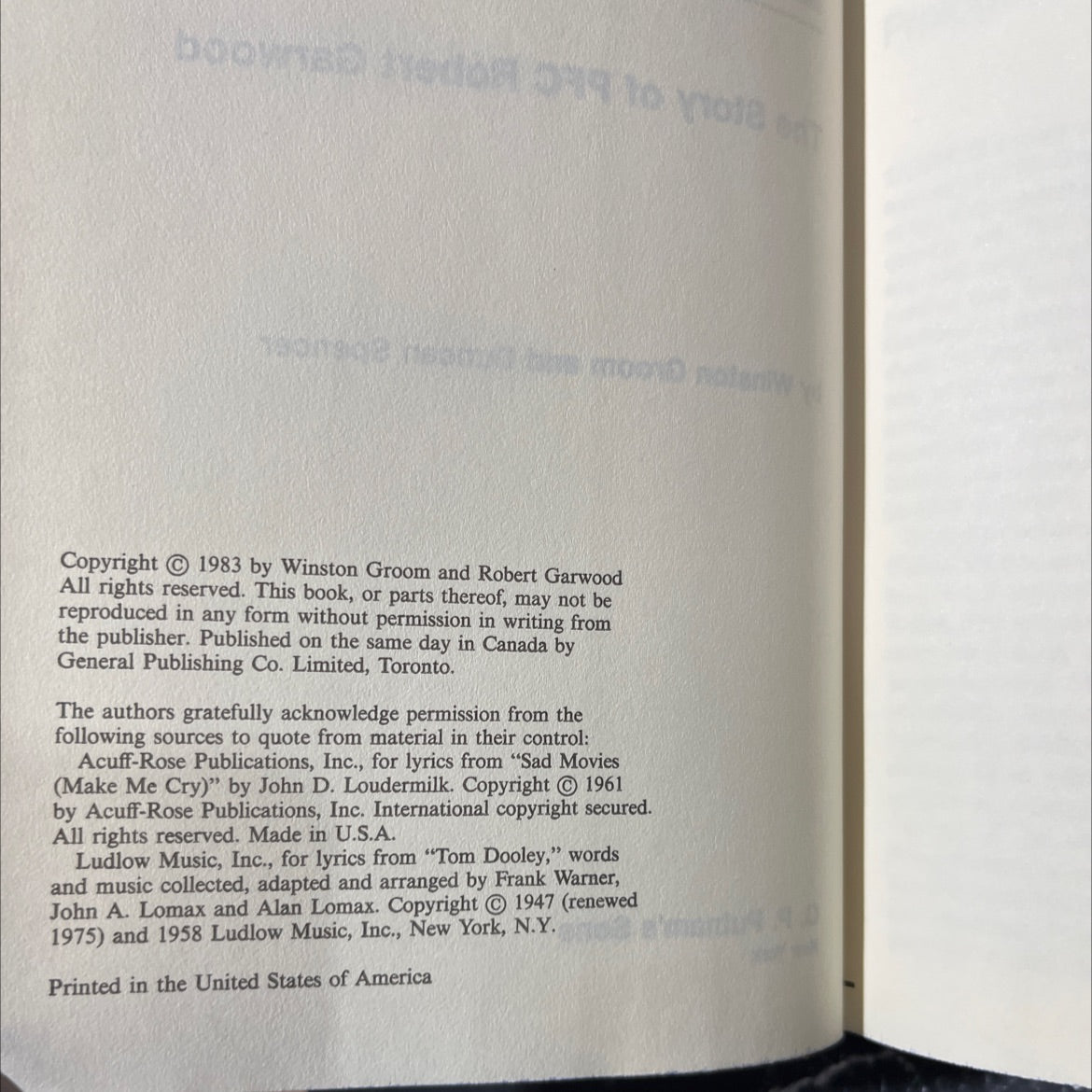 conversations with the enemy book, by Winston Groom and Duncan Spencer, 1983 Hardcover image 3