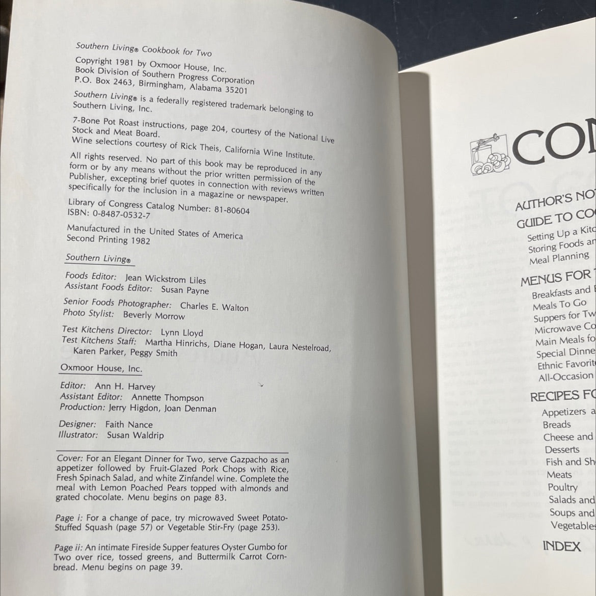 cookbook for two book, by Audrey P. Stehle, 1981 Hardcover image 3