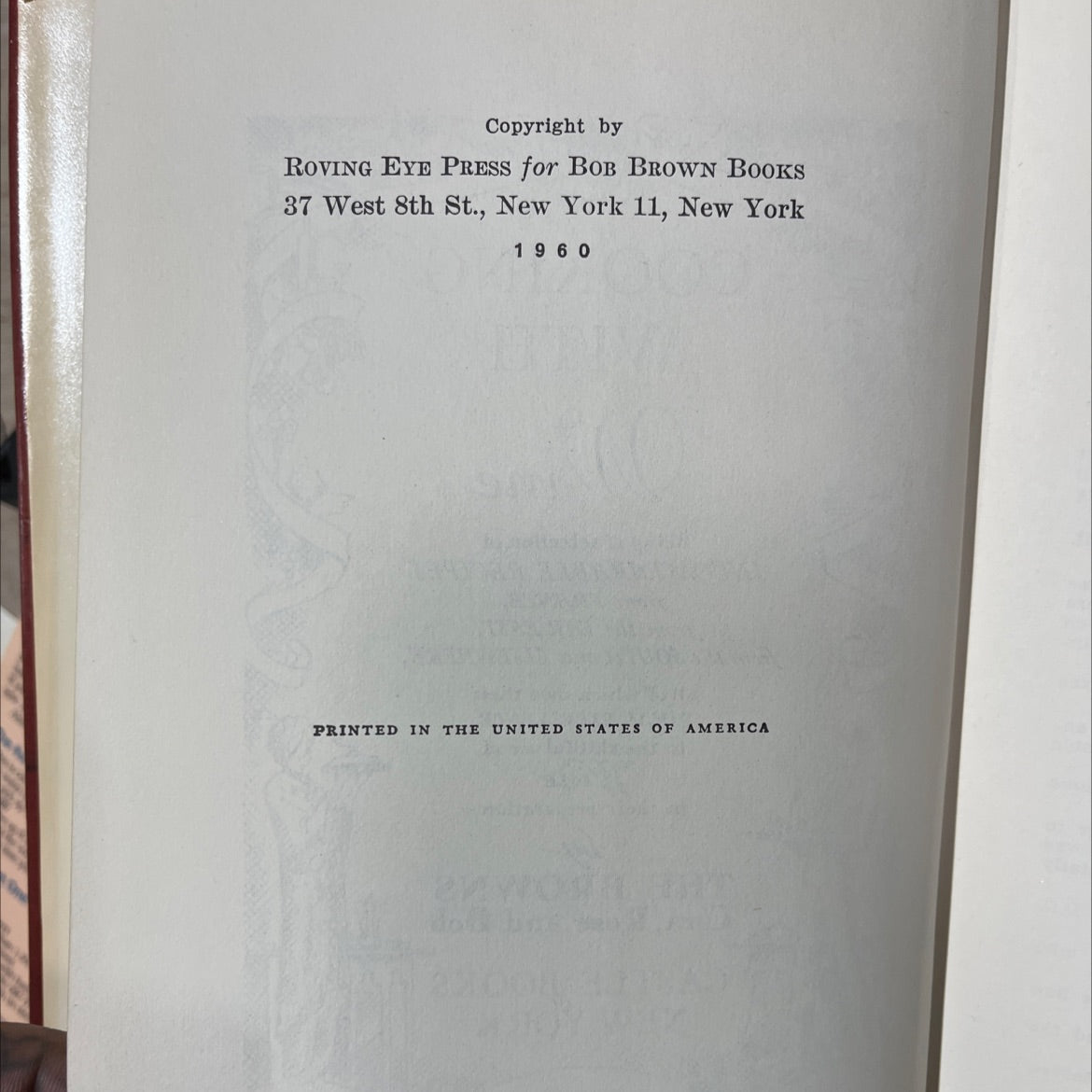 cooking with wine book, by Cora Brown, Rose Brown, Bob Brown, 1960 Hardcover image 3