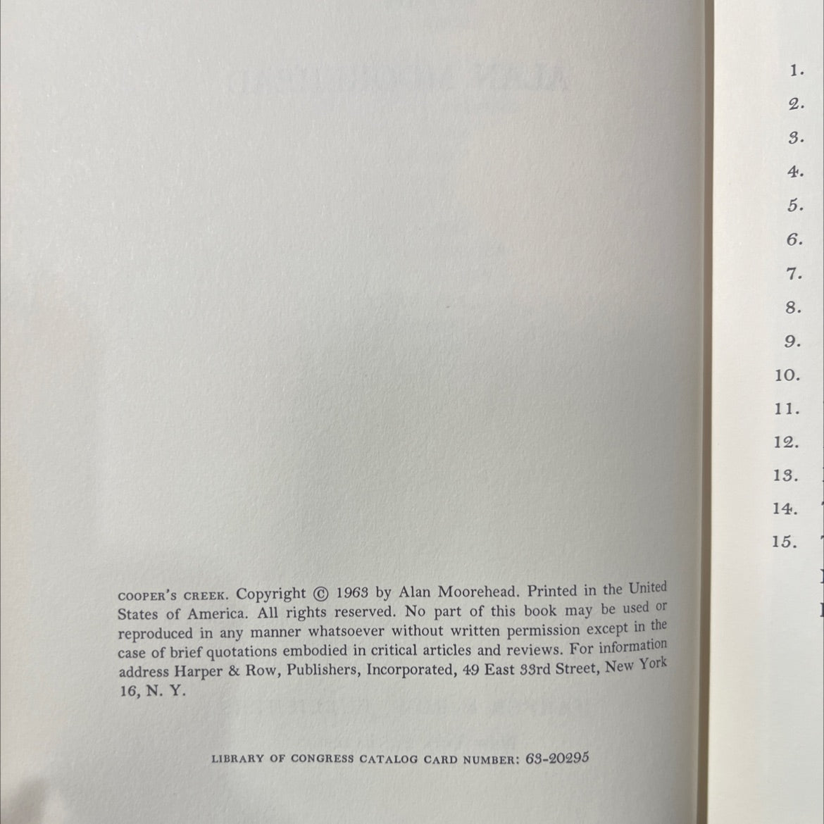 cooper's creek book, by alan moorehead, 1963 Hardcover image 3