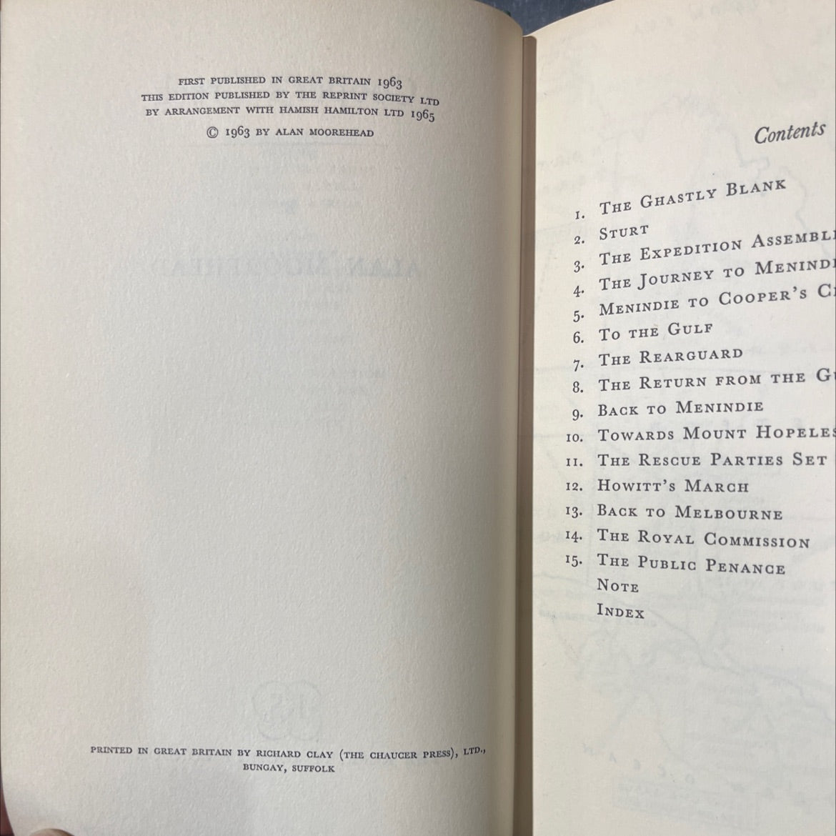 cooper's creek book, by alan moorehead, 1965 Hardcover image 3