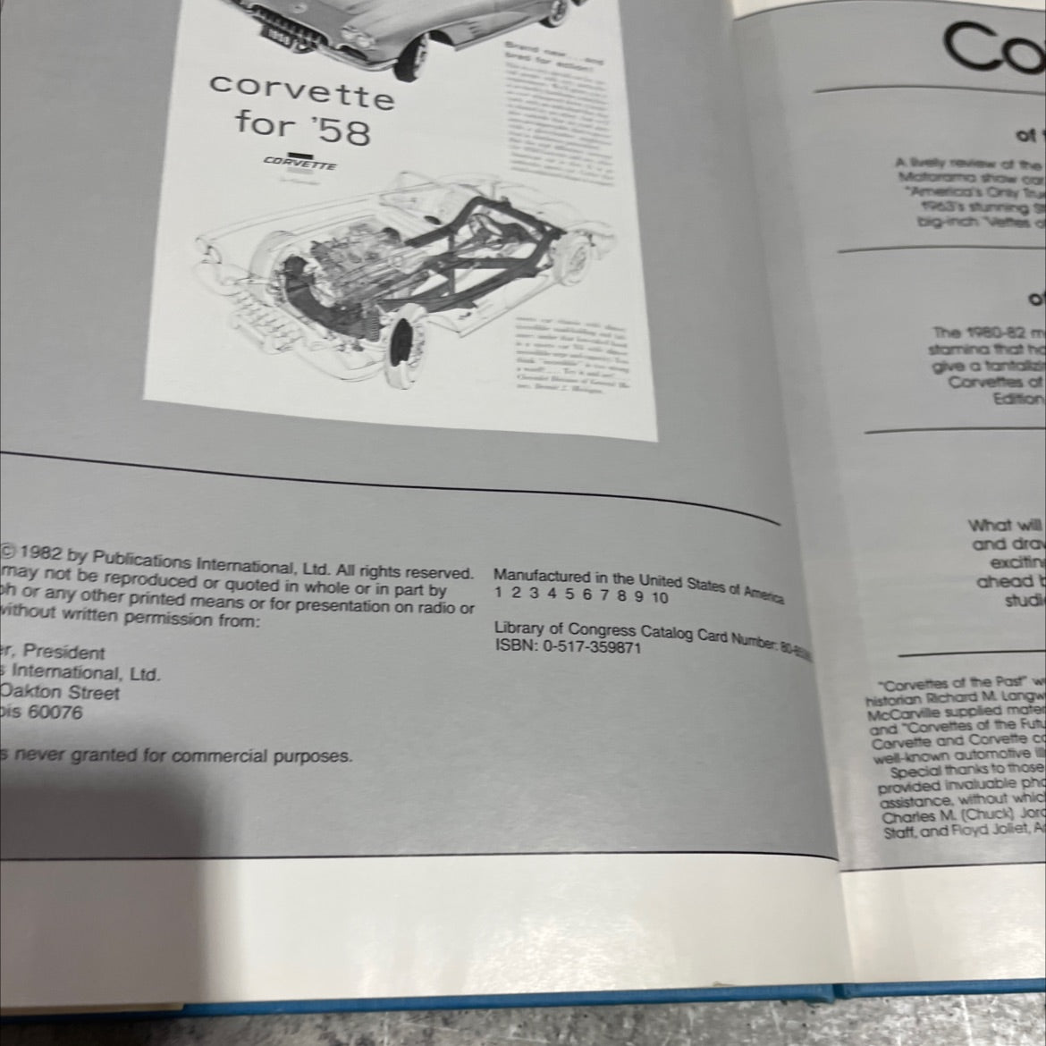 corvette past present-future book, by editors of consumer guide, 1982 Hardcover image 3