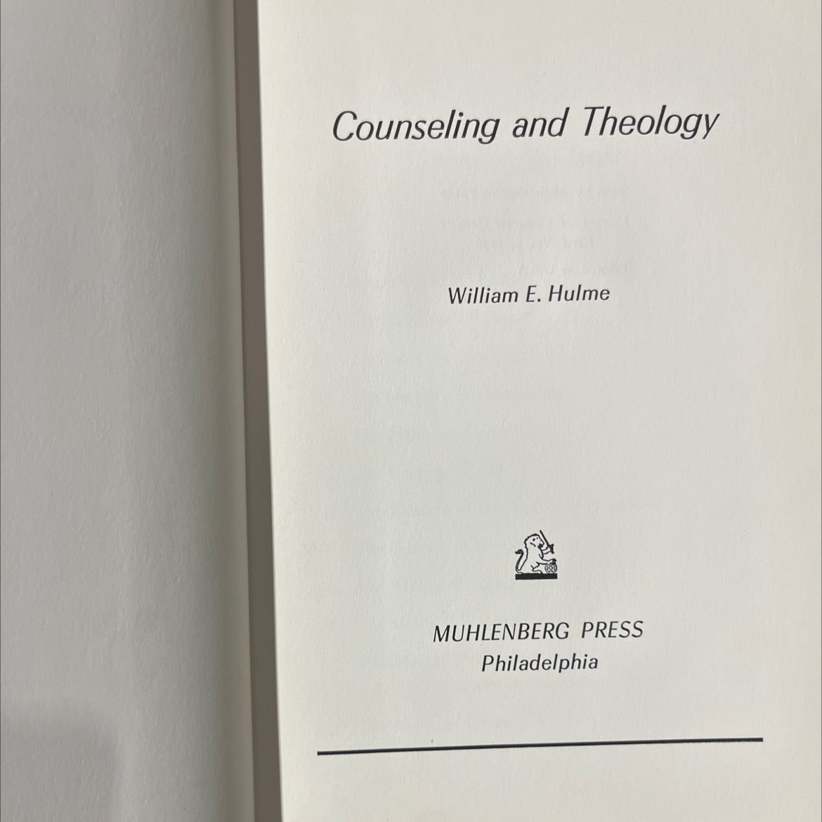 counseling and theology book, by william e. hulme, 1956 Hardcover image 2