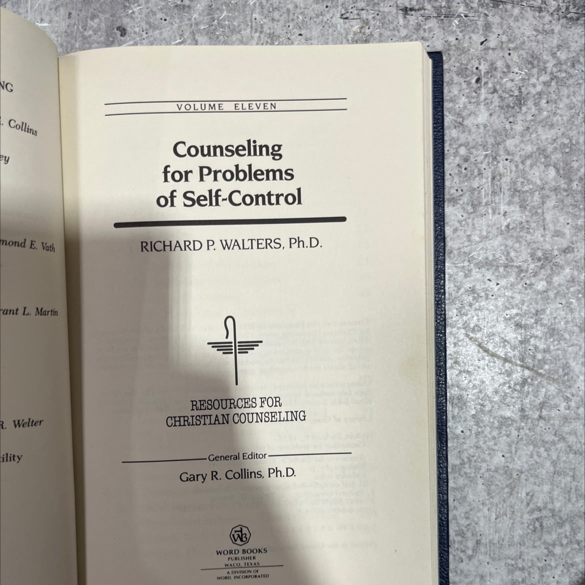 counseling for problems of self-control book, by richard p. walters, 1987 Hardcover image 2
