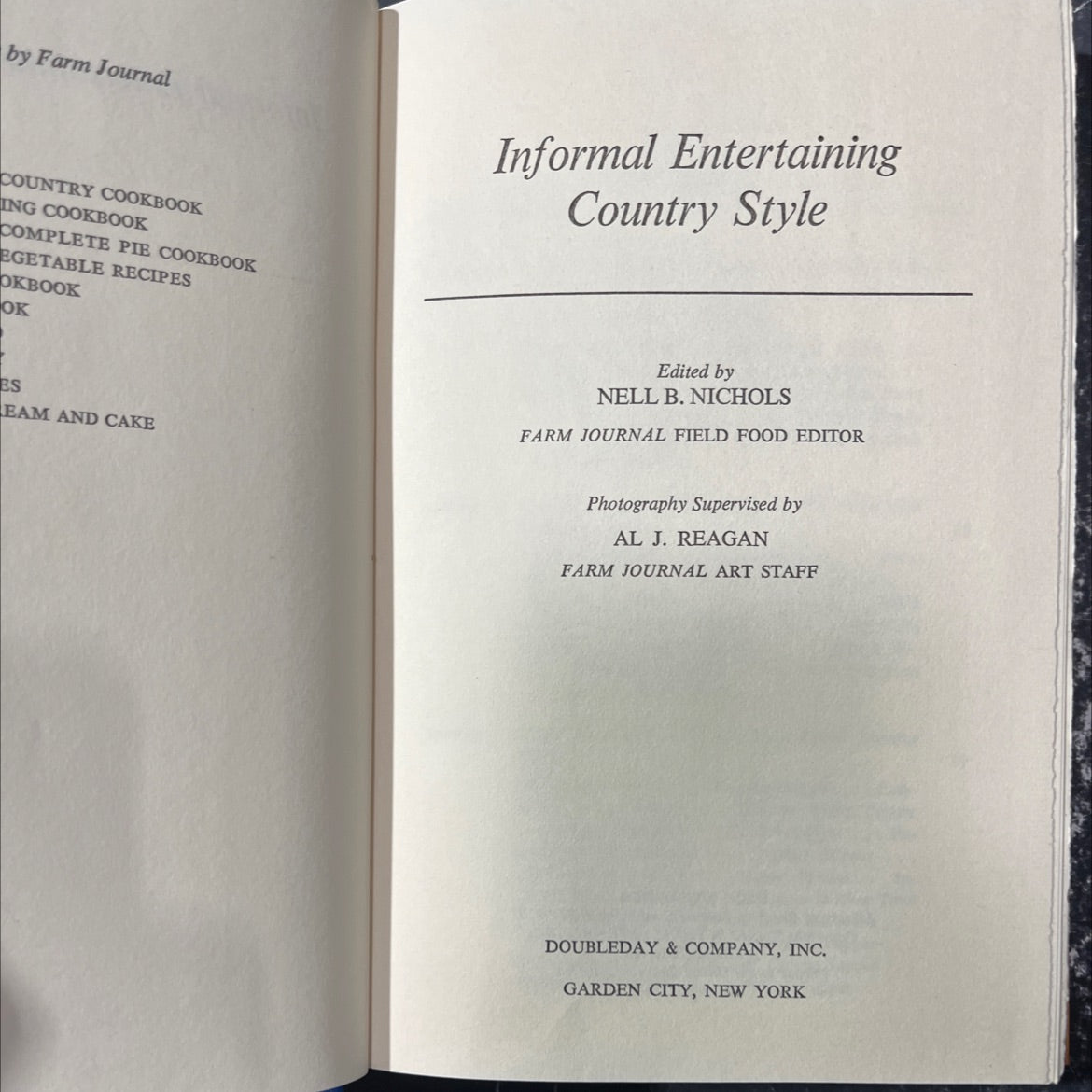 country cookbook book, by farm journal, 1973 Hardcover image 2