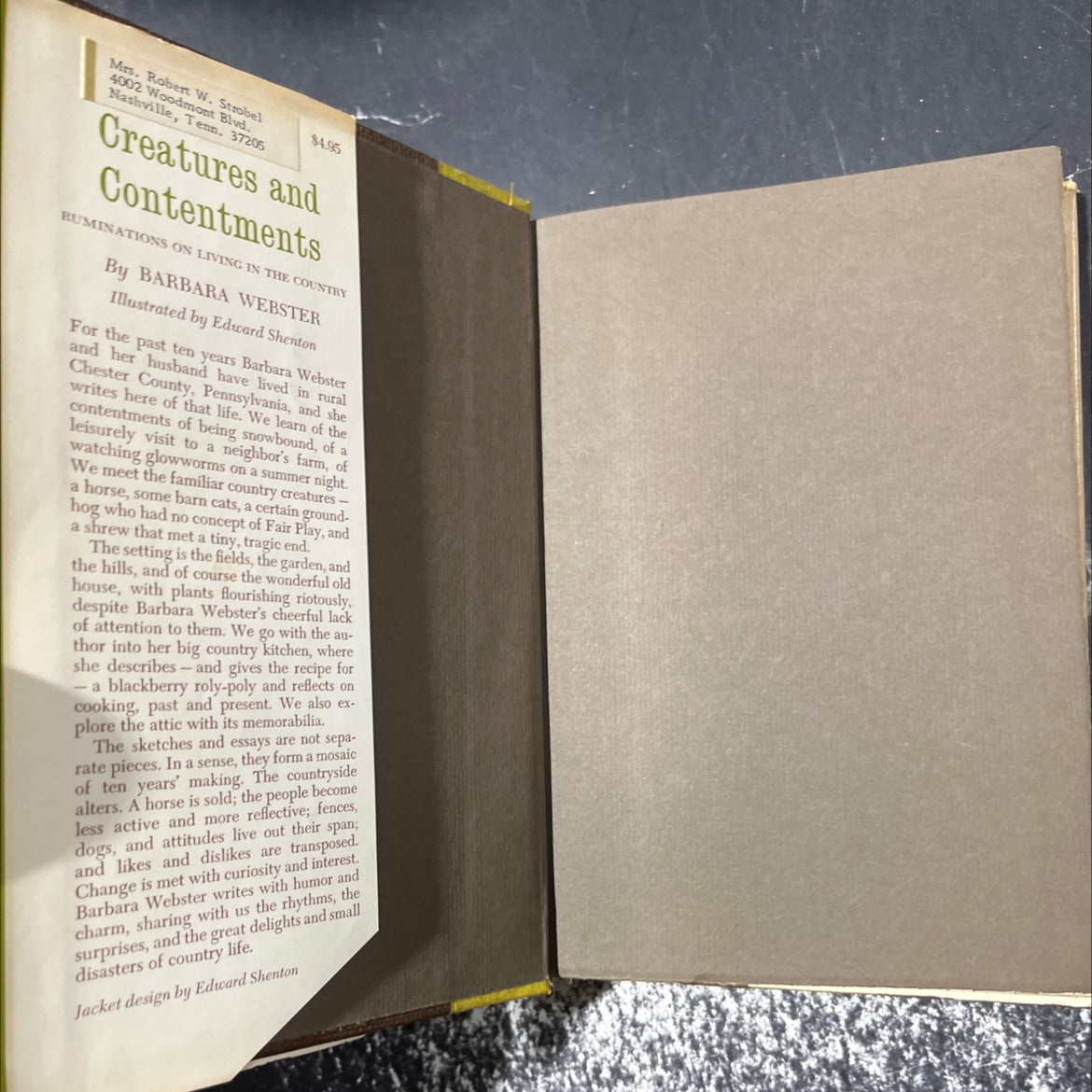 creatures and contentments book, by barbara webster, 1965 Hardcover image 4
