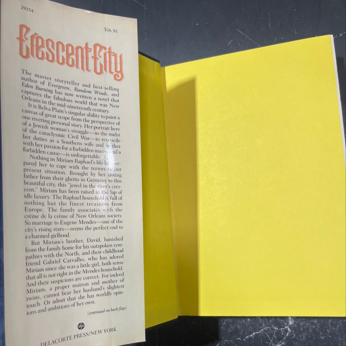 crescent city book, by belva plain, 1984 Hardcover image 4
