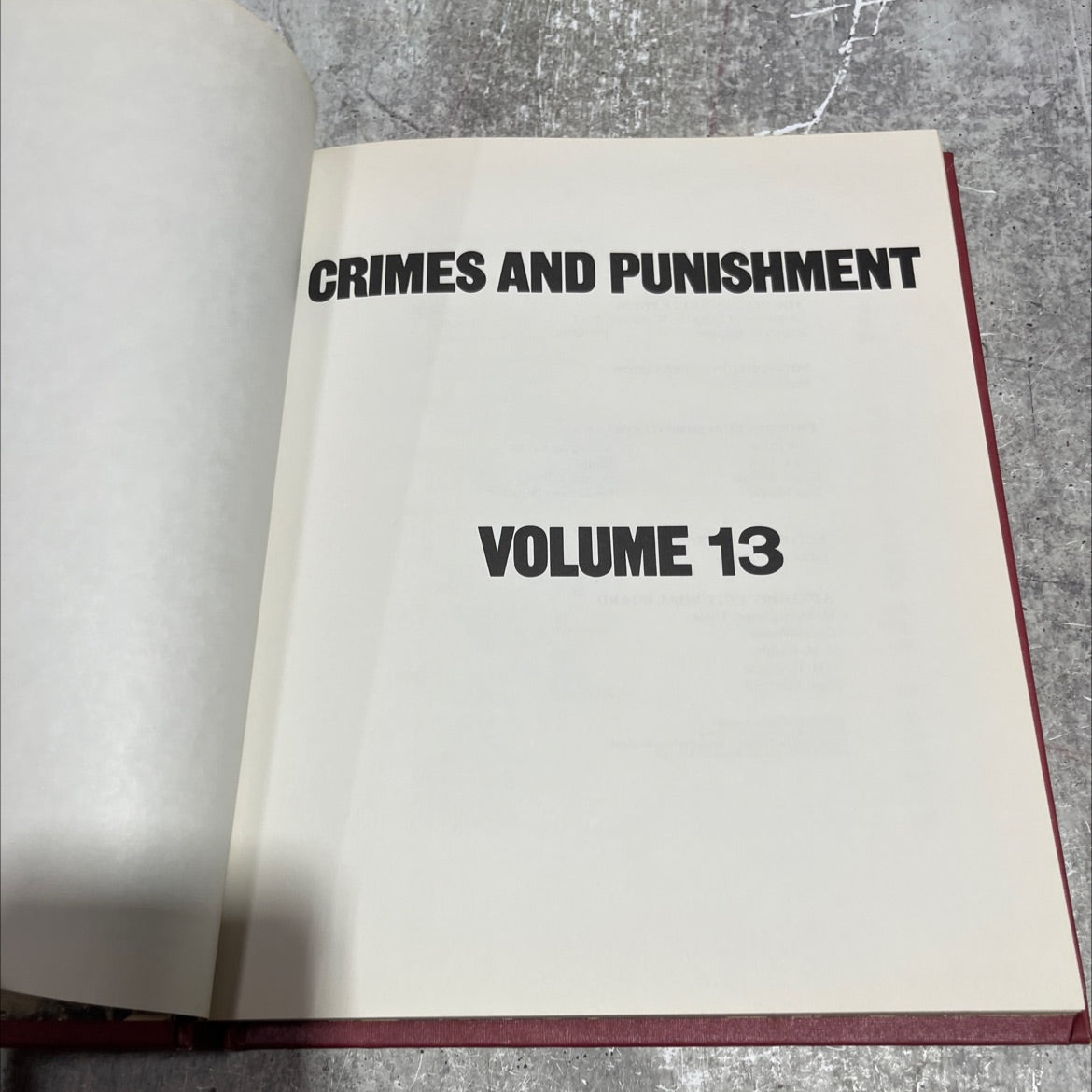 crimes and punishment volume 13 book, by unknown, 1974 Hardcover image 2