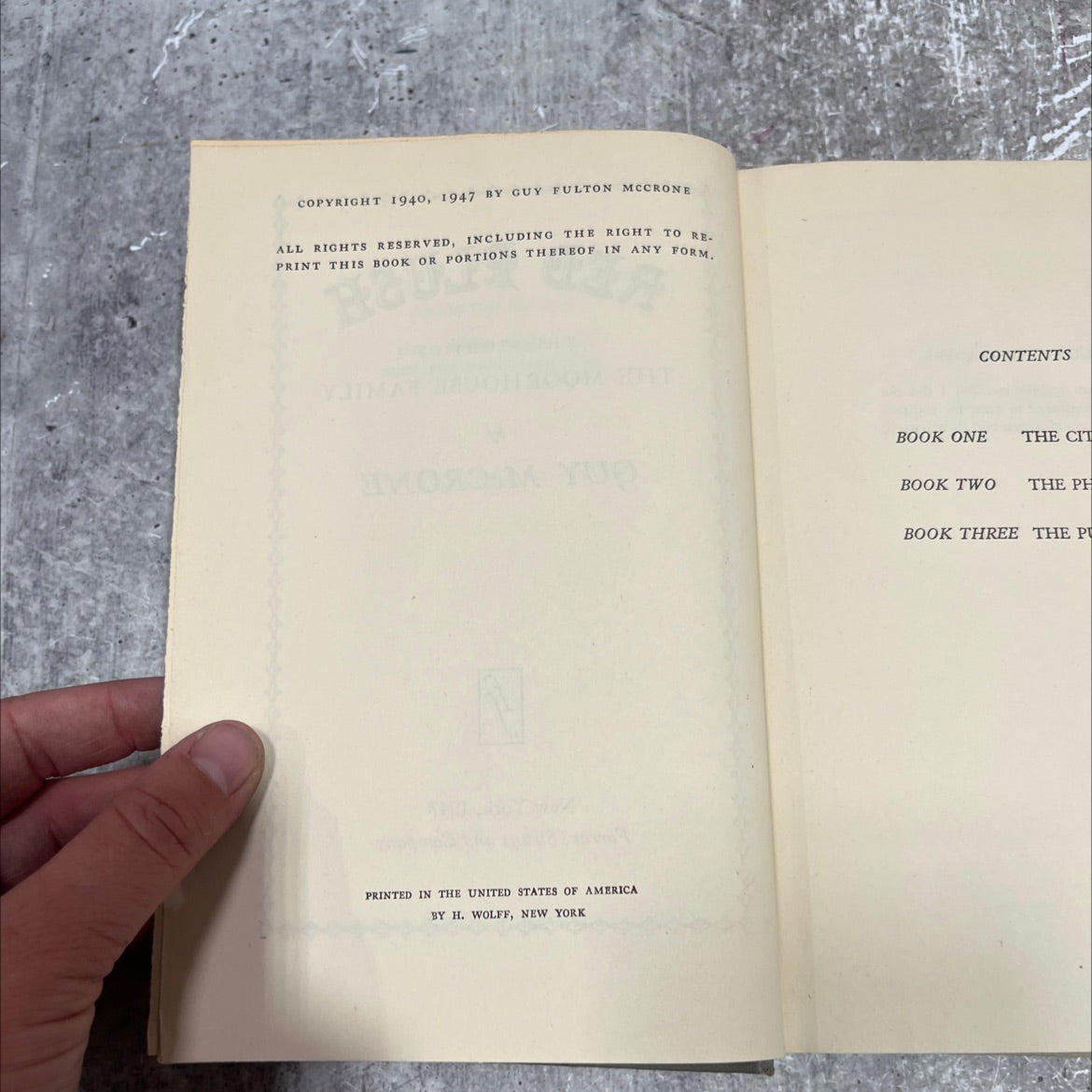 crone rellan rklands red plush the story of the moorhouse family book, by guy mccrone, 1947 Hardcover image 3