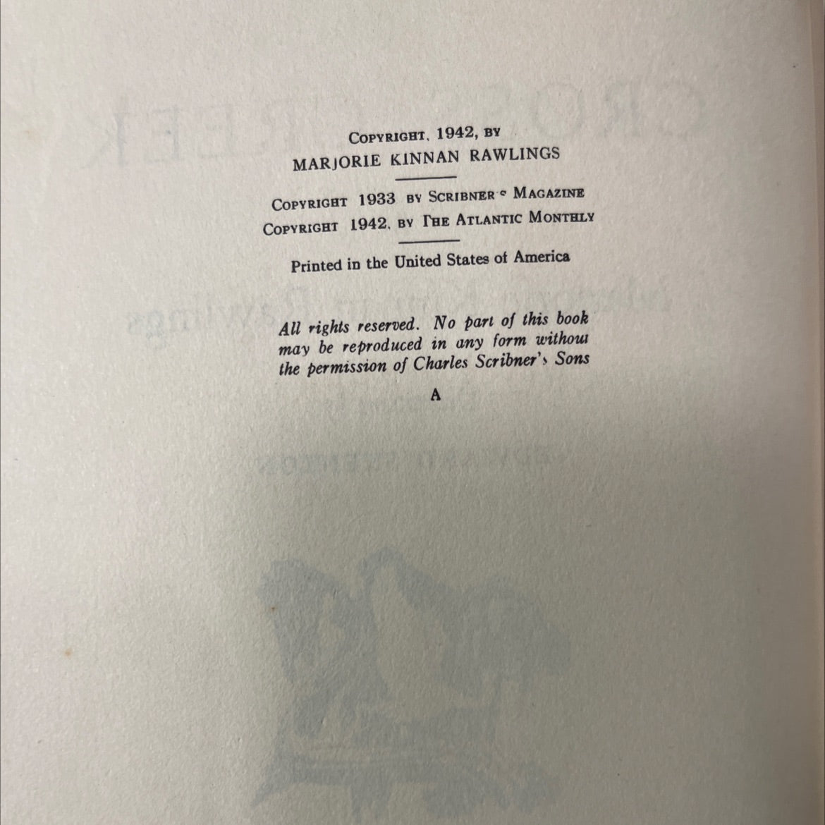 cross creek book, by marjorie kinnan rawlings, 1942 Hardcover image 3