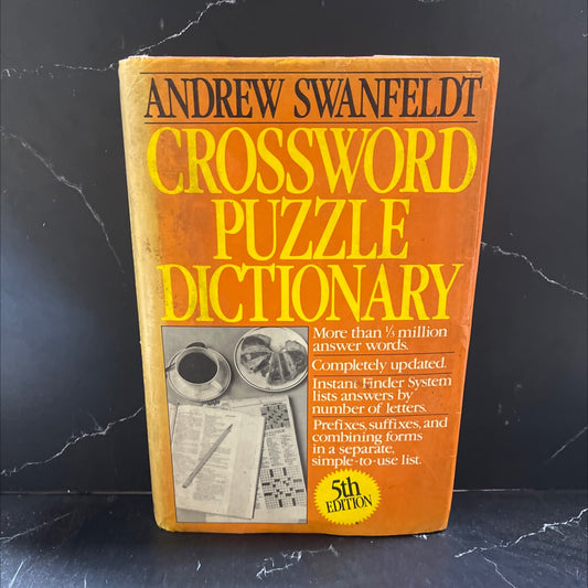 crossword puzzle dictionary book, by andrew swanfeldt, 1984 Hardcover image 1