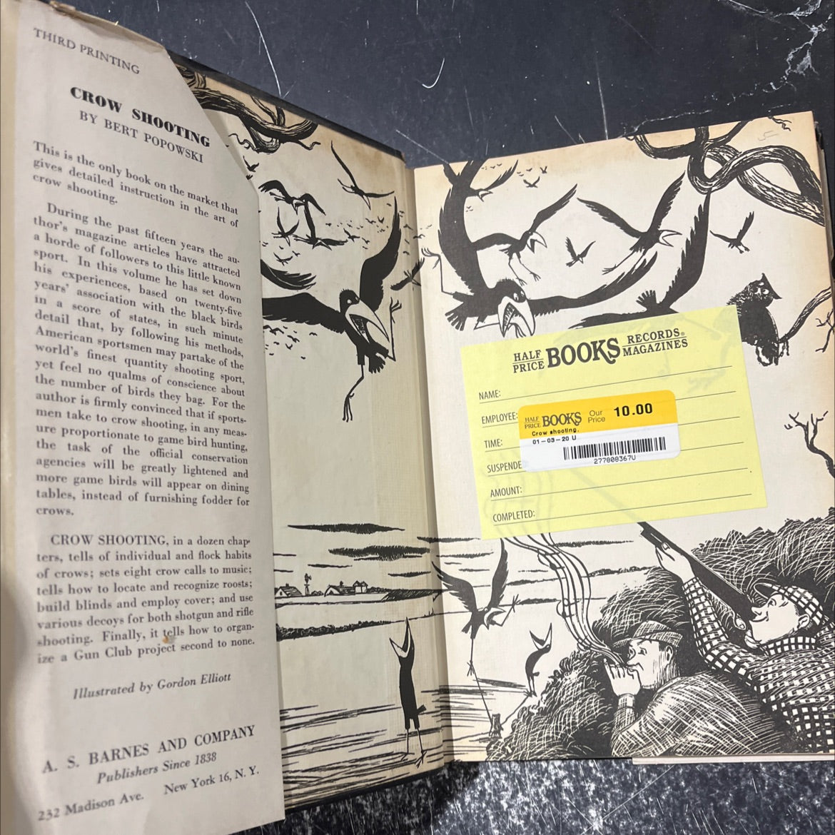 crow shooting book, by bert popowski, 1946 Hardcover image 4