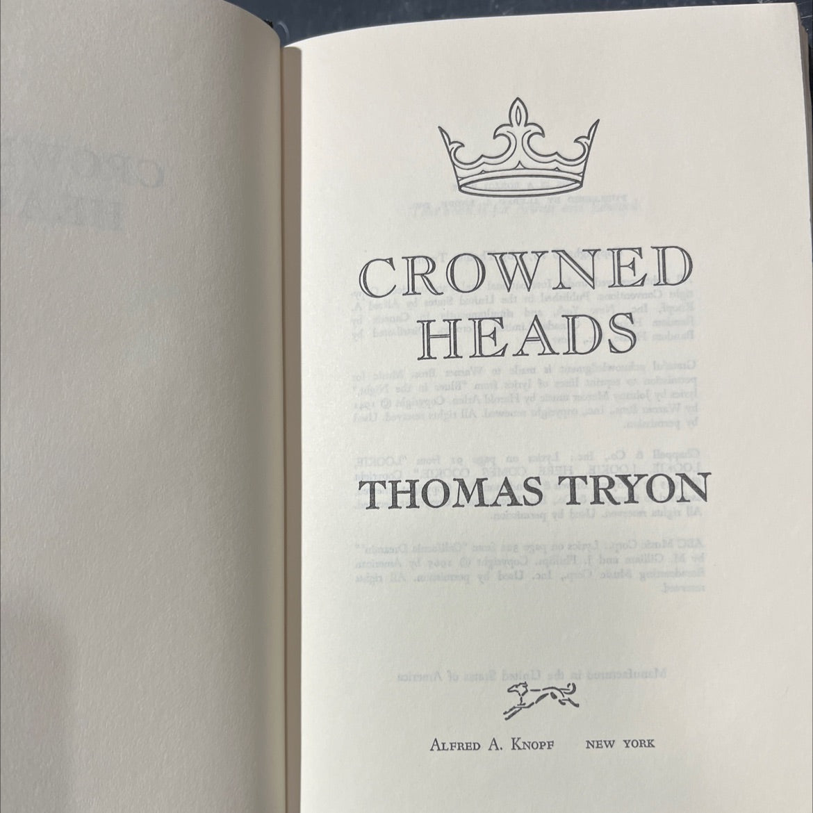 crowned heads book, by thomas tryon, 1976 Hardcover image 2