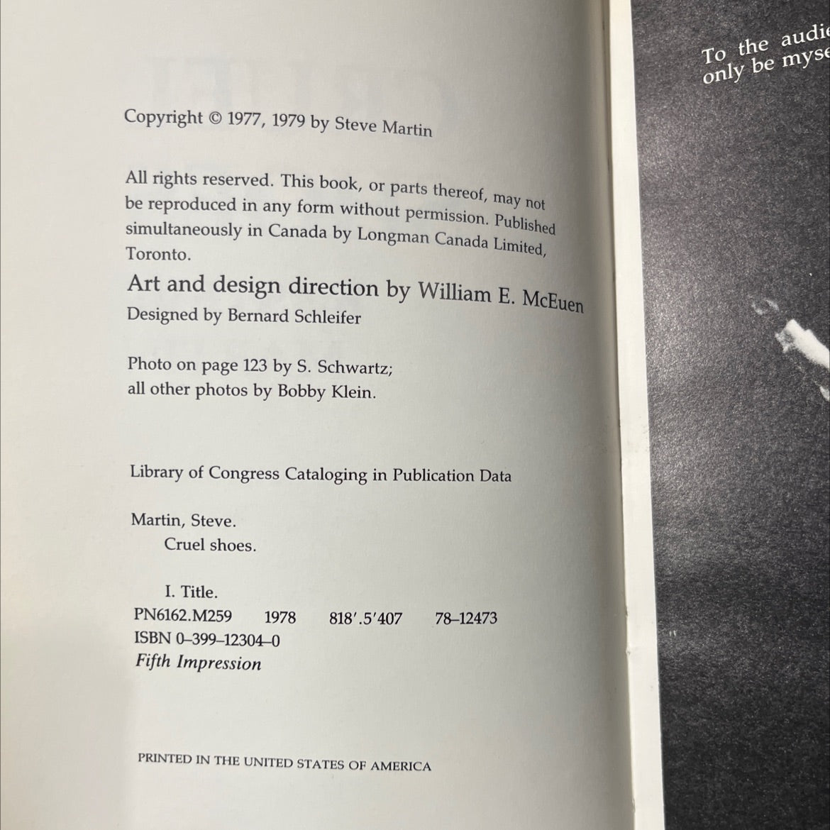 cruel shoes book, by steve martin, 1979 Hardcover image 3