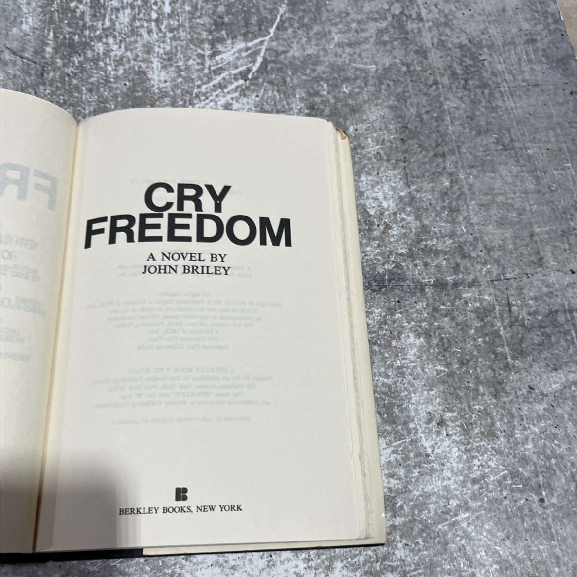 cry freedom book, by john briley, 1987 Hardcover image 2