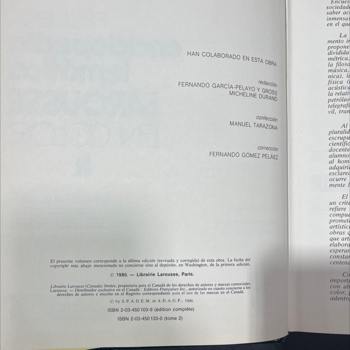 cultural synthesis small thematic encyclopedia larousse in color book, by ramón garcía-pelayo y gross, 1980 Hardcover image 3
