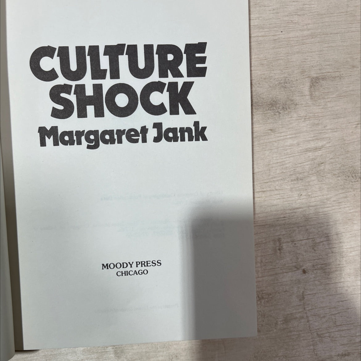 culture shock book, by margaret jank, 1977 Hardcover, Vintage image 2