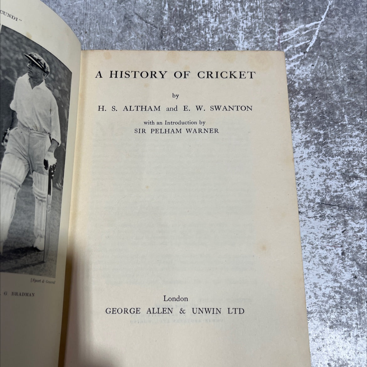 cundi a history of cricket book, by h. s. altham, e. w. swanton, 1938 Hardcover image 2