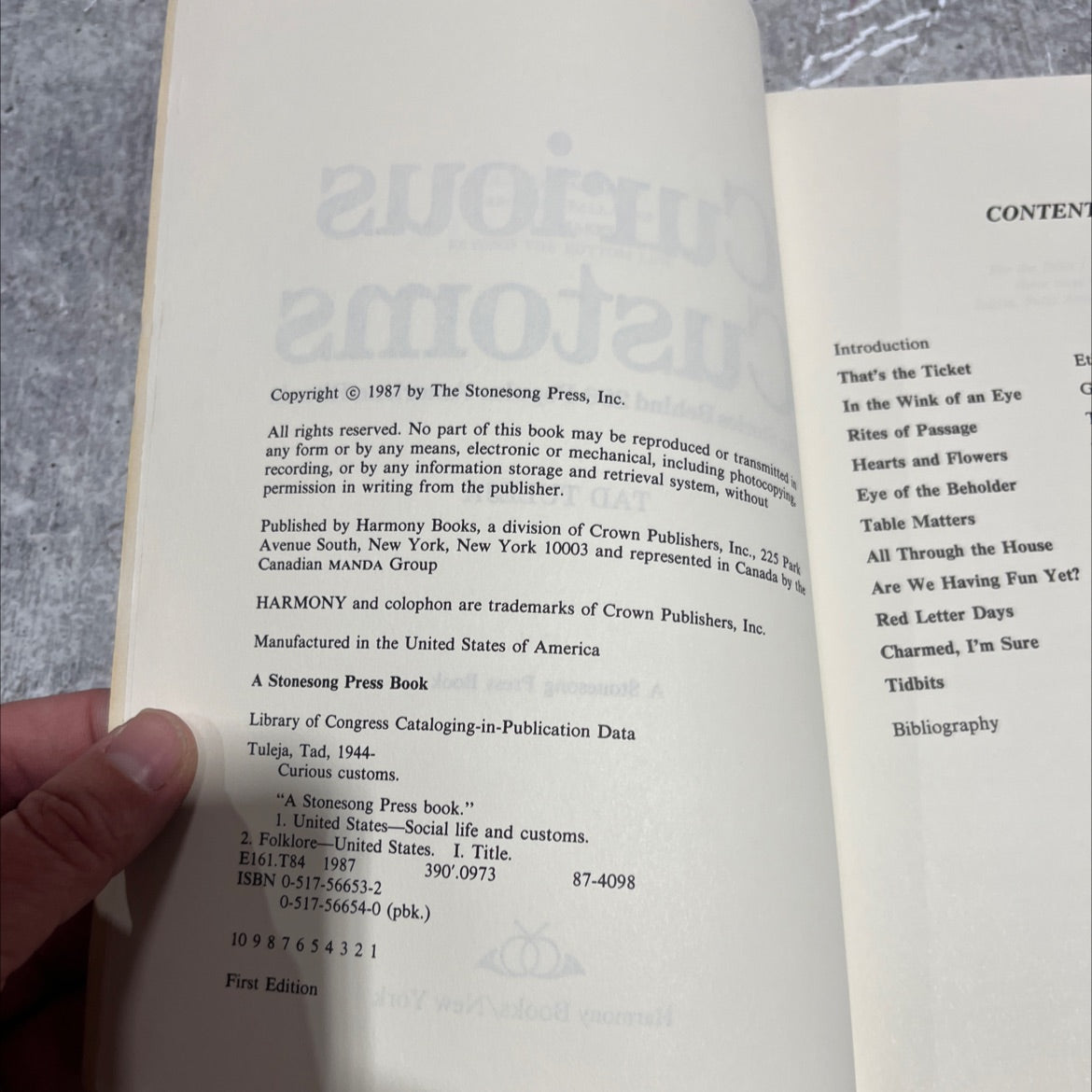 curious customs book, by Tad Tuleja, 1987 Paperback image 3