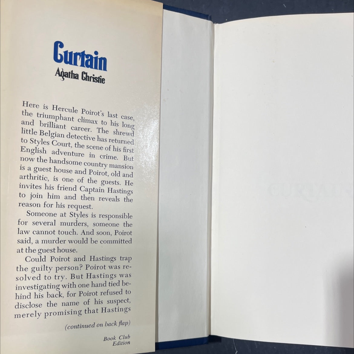 curtain book, by agatha christie, 1975 Hardcover image 4