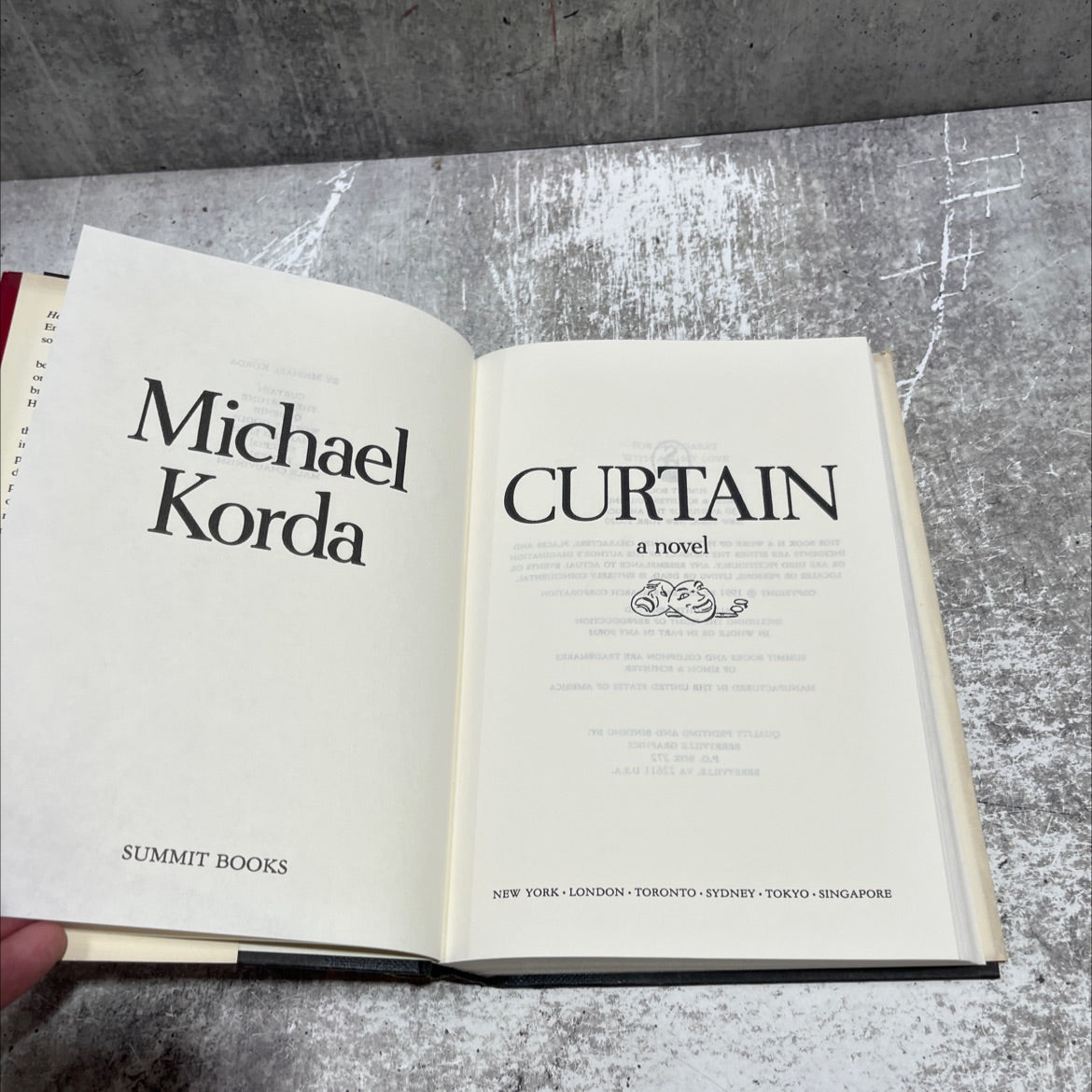curtain book, by michael korda, 1991 Hardcover image 2