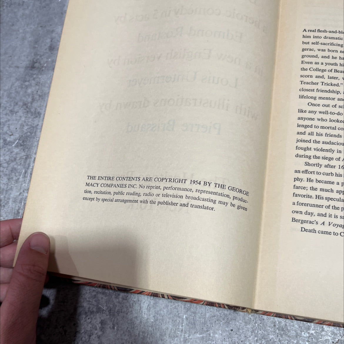 cyano de bergerac book, by edmond rostand, 1954 Hardcover image 3