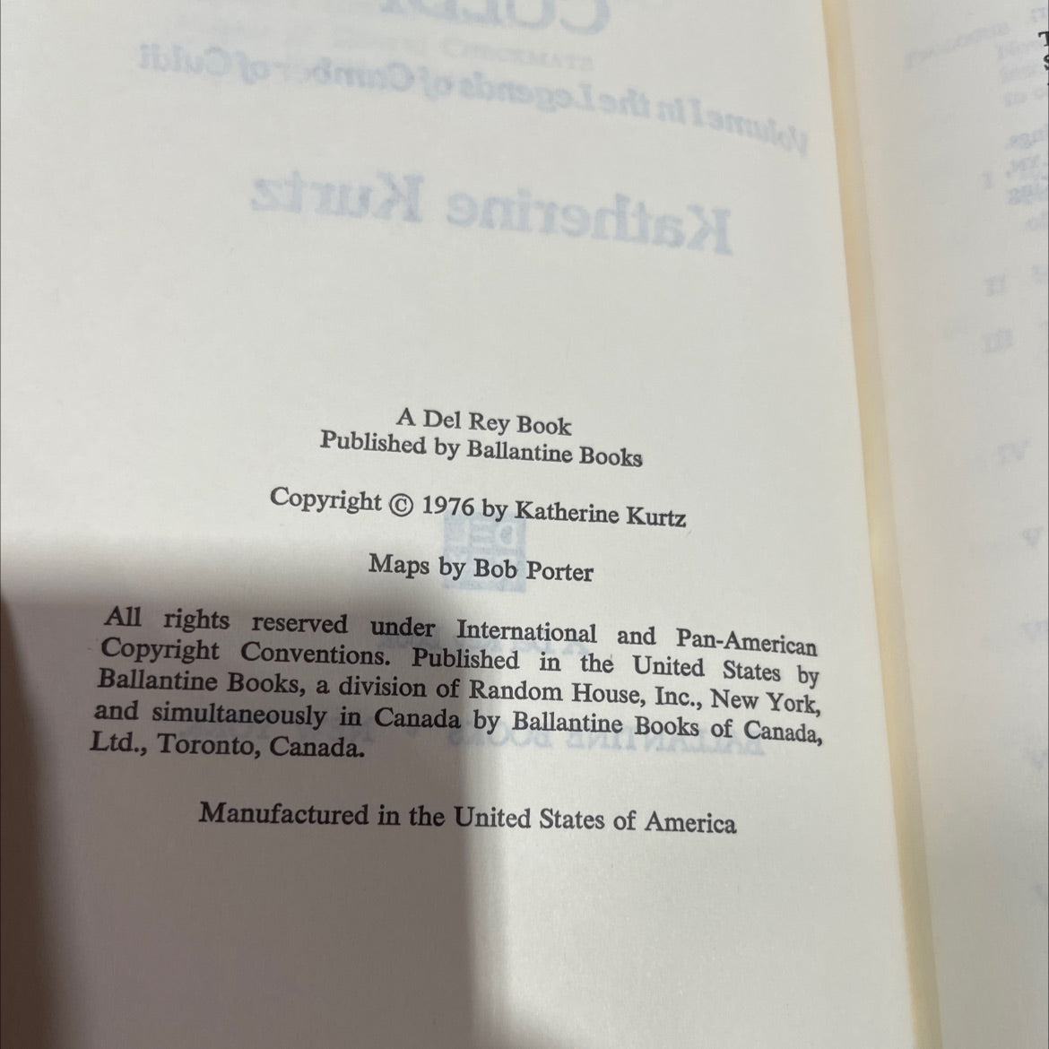 cycle smad te camber of culdi book, by Katherine Kurtz, 1976 Hardcover image 3