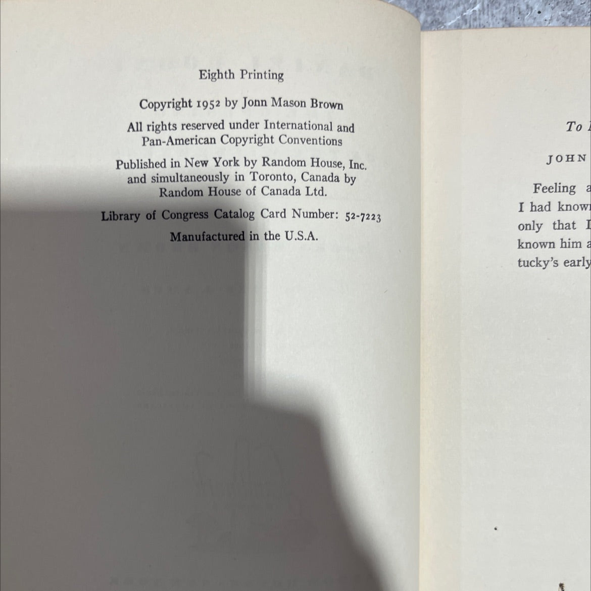 daniel boone the opening of the wilderness book, by john mason brown, 1952 Hardcover image 3