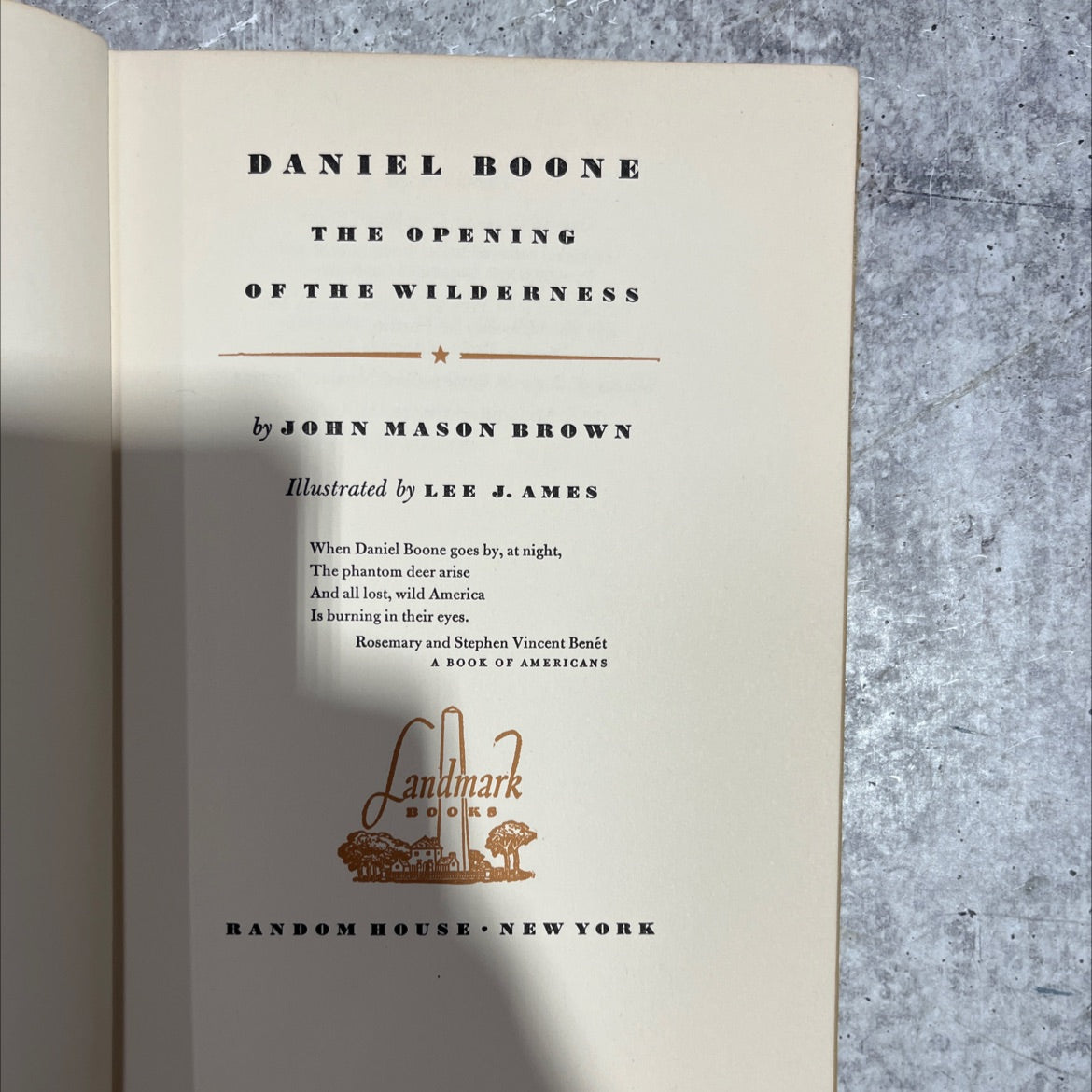 daniel boone the opening of the wilderness book, by john mason brown, 1952 Hardcover image 2