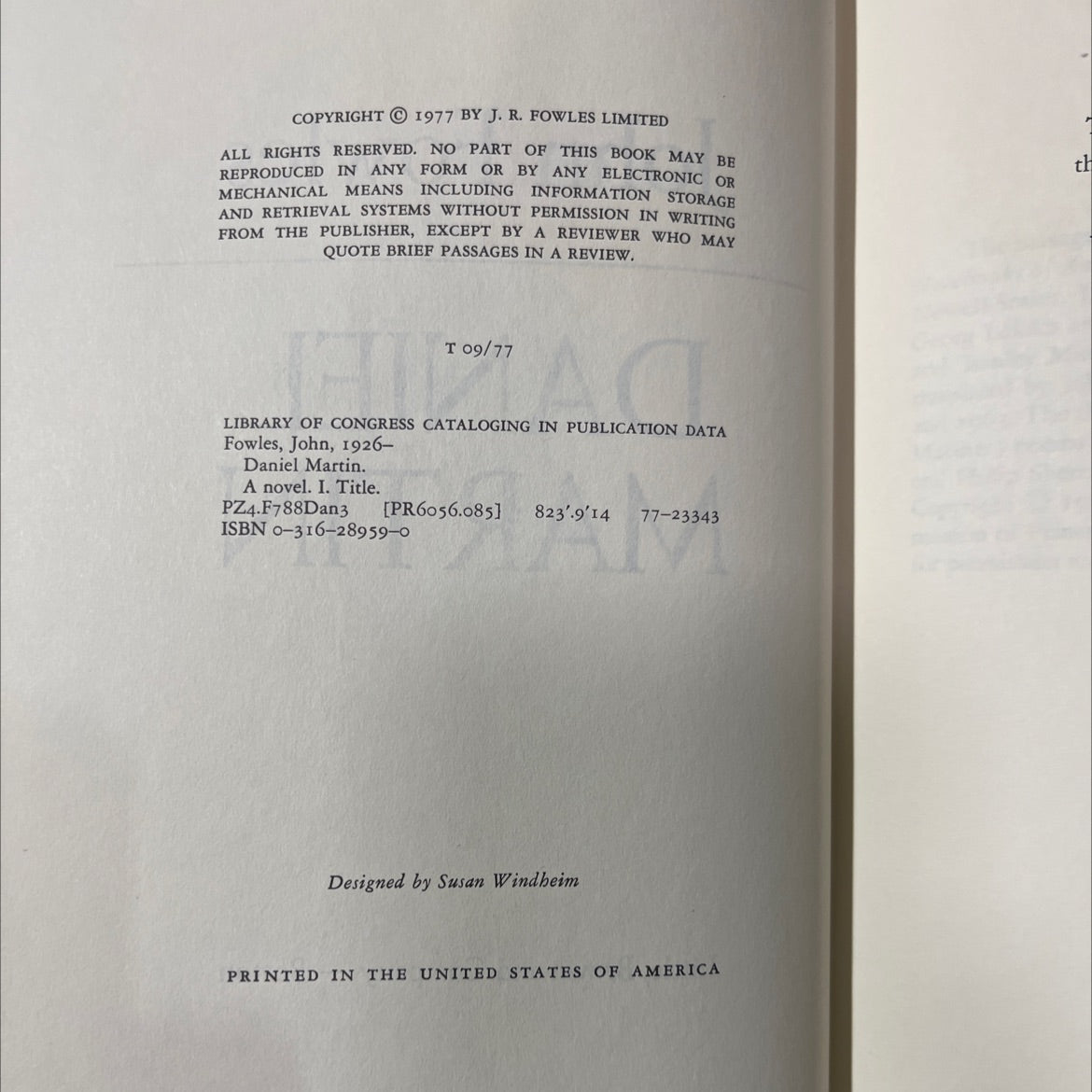 daniel martin book, by John Fowles, 1977 Hardcover image 3