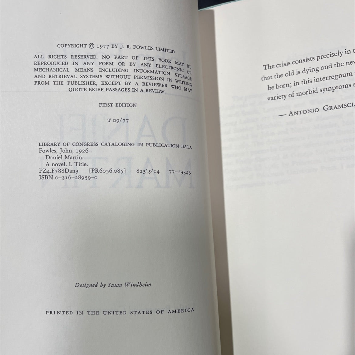 daniel martin book, by John Fowles, 1977 Hardcover image 3