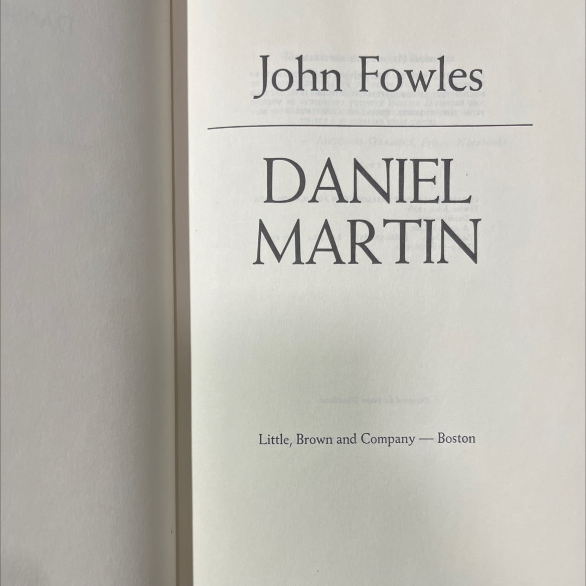 daniel martin book, by John Fowles, 1977 Hardcover image 2