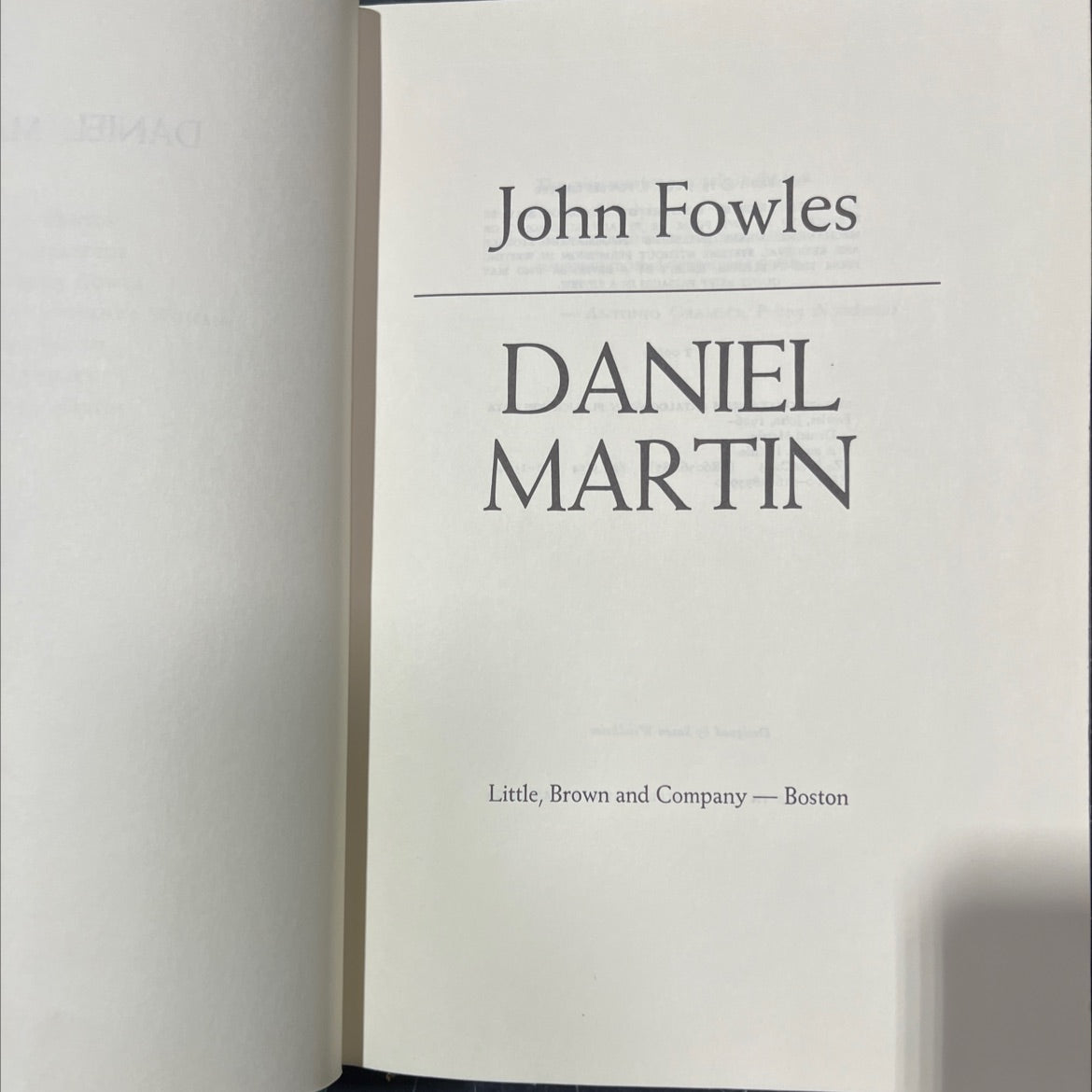 daniel martin book, by john fowles, 1977 Hardcover image 2