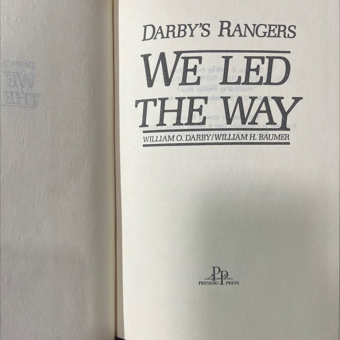darby's rangers book, by william o. darby/william h. baumer, 1980 Hardcover image 2