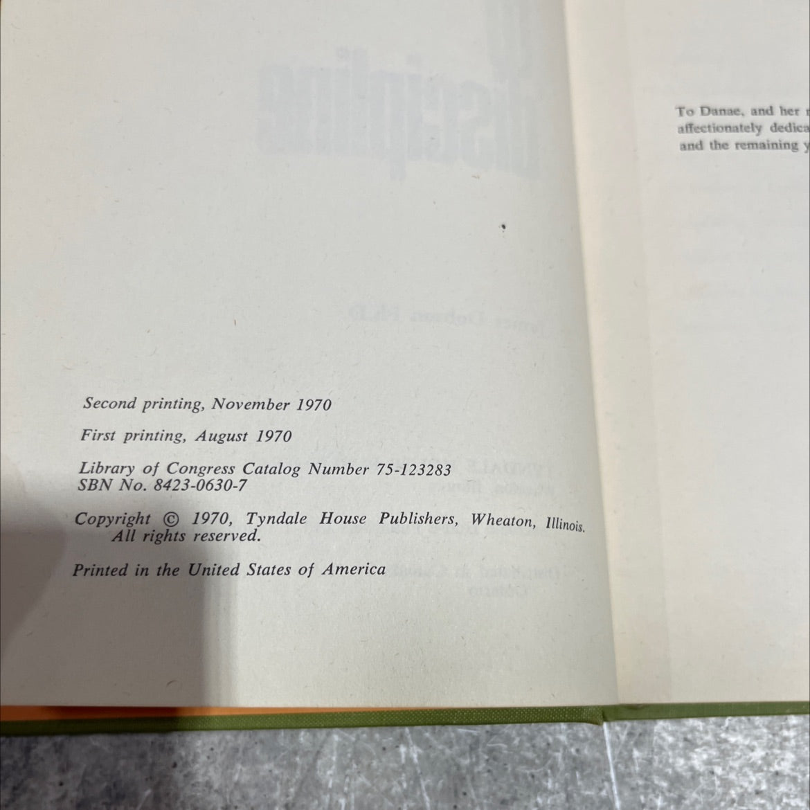 dare discipline book, by James Dobson Ph.D., 1970 Hardcover image 3