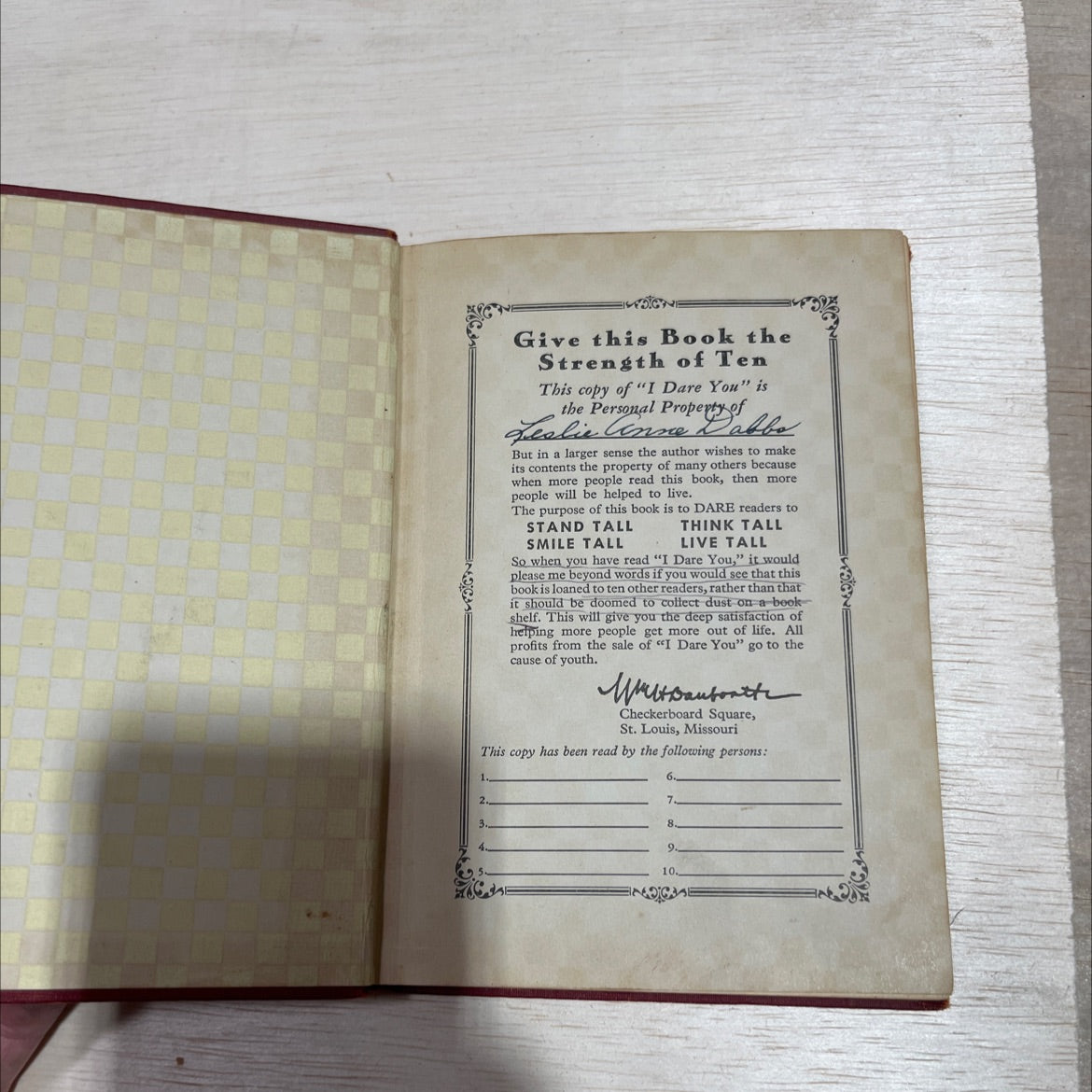 dare you! book, by william h. danforth, 1945 Hardcover image 4